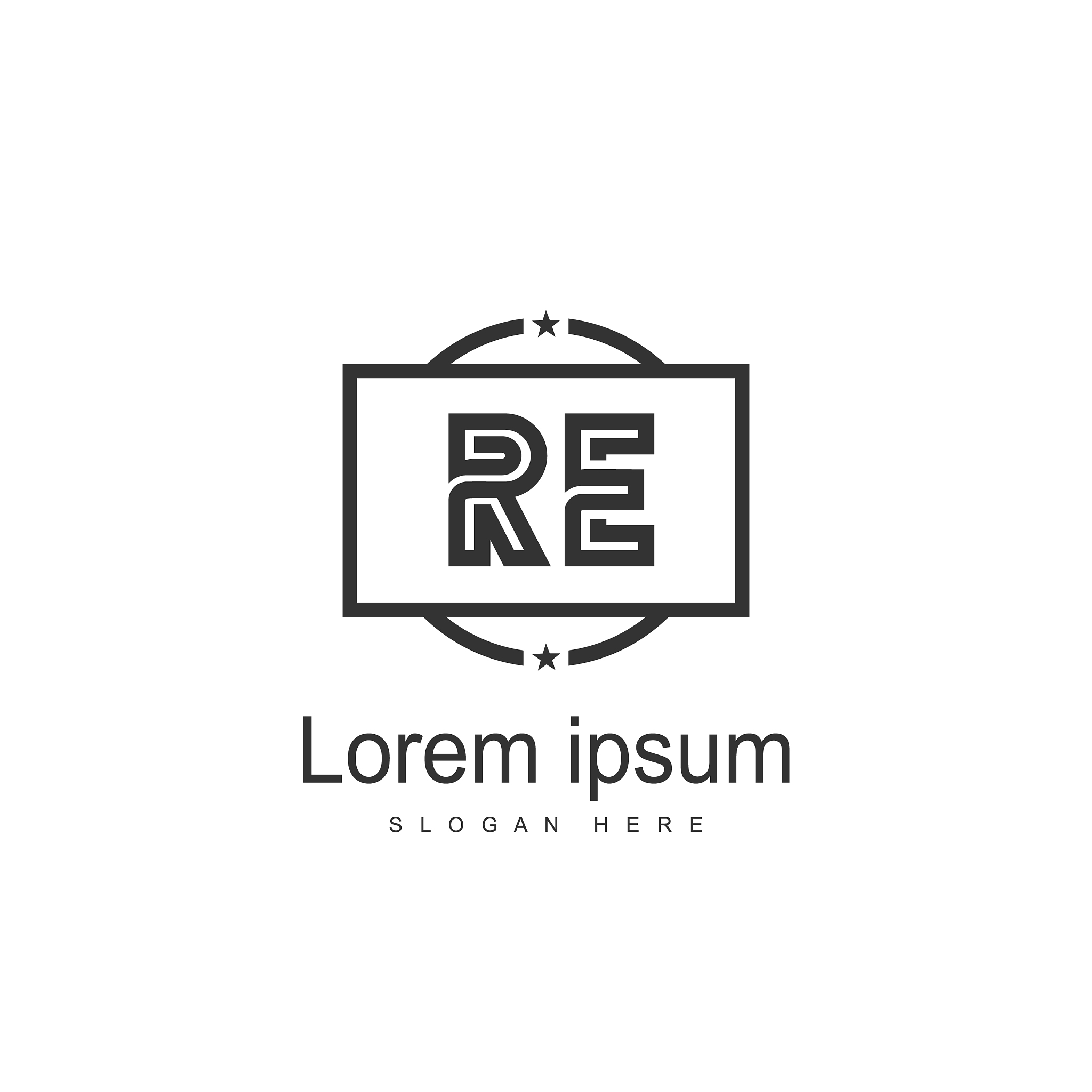 re logo template design initial letter logo design