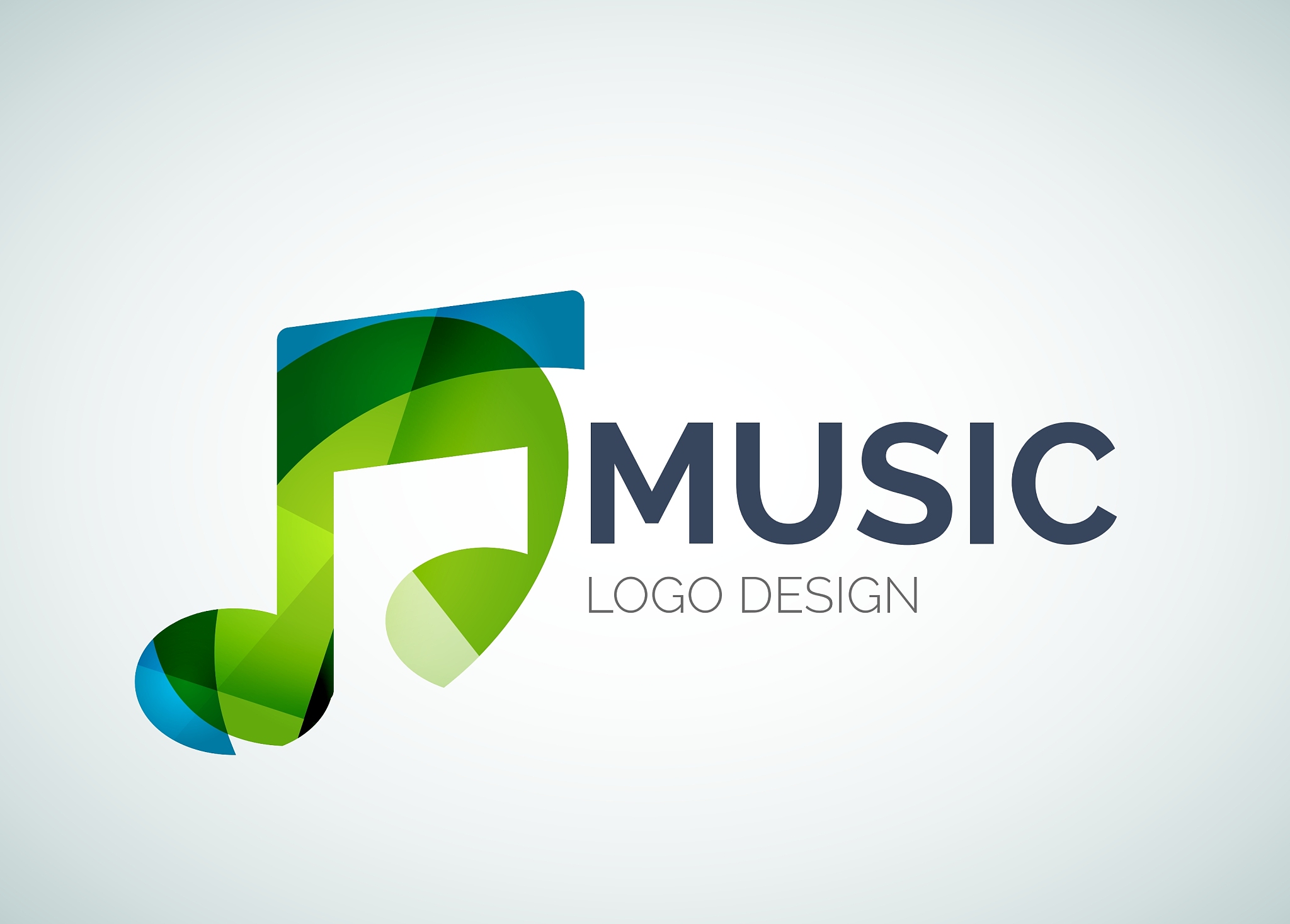 music note icon logo made of color pieces