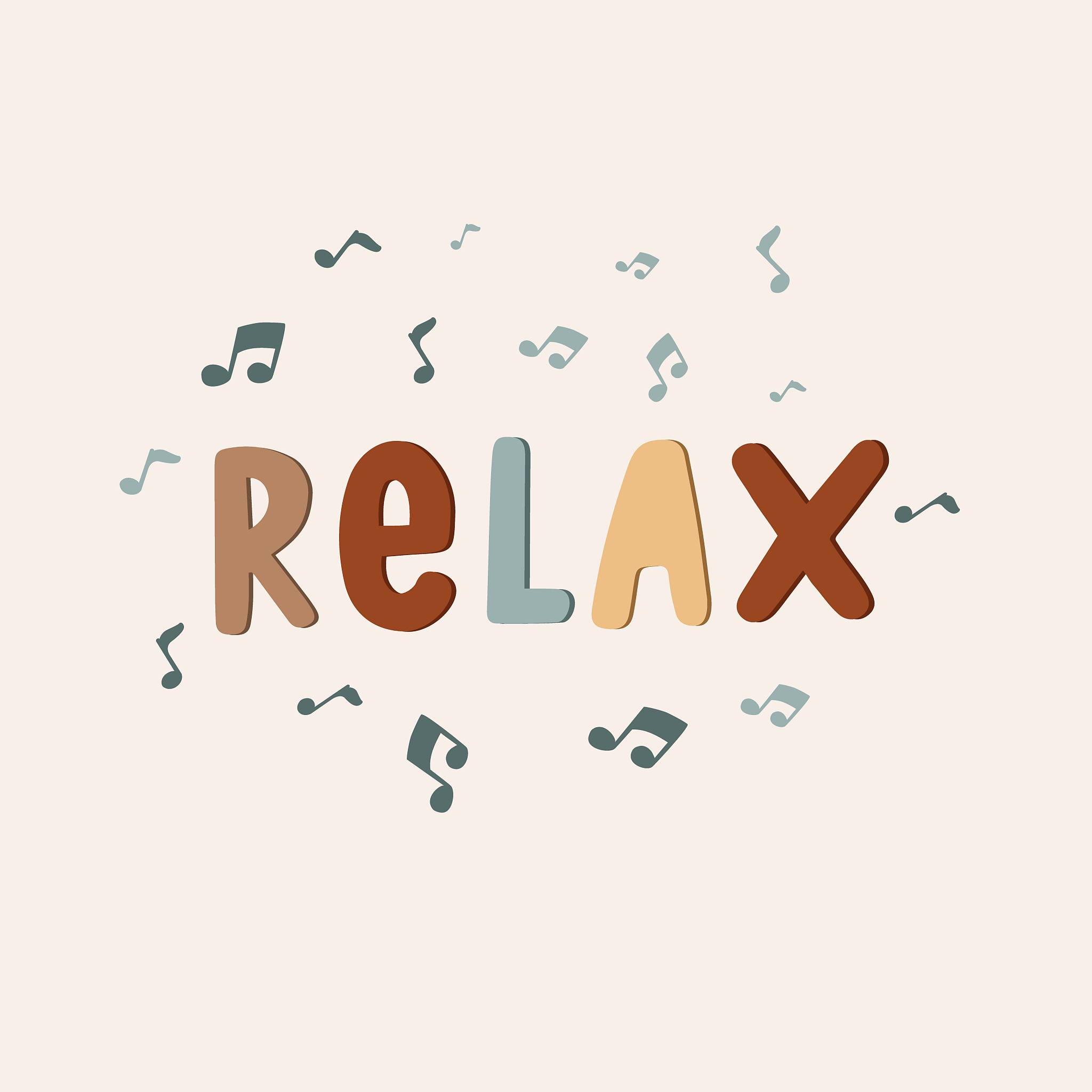 the inscription relax. vector illustration with lettering. music