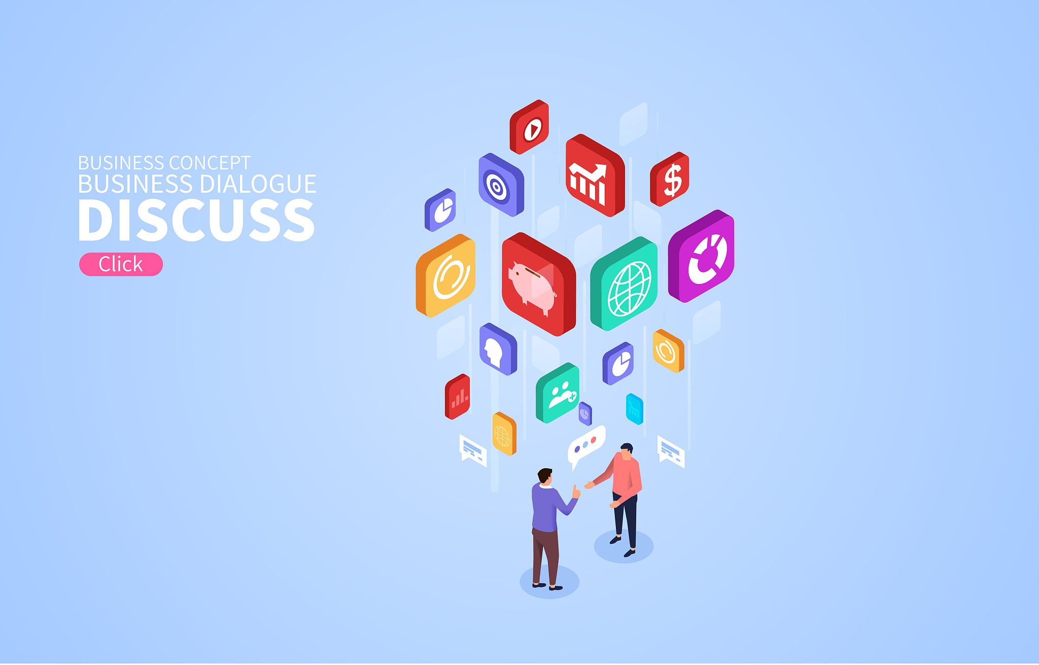 isometric business business discussion
