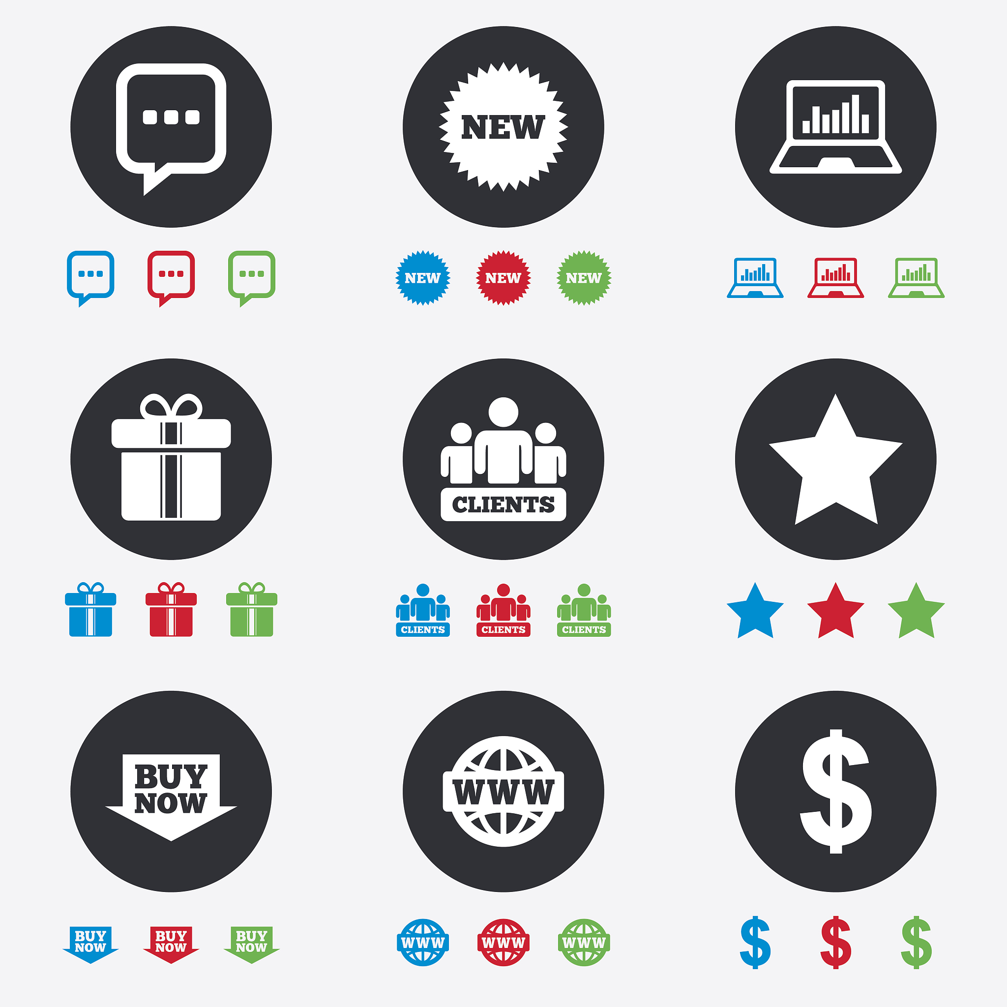 online shopping, e-commerce and business icons.