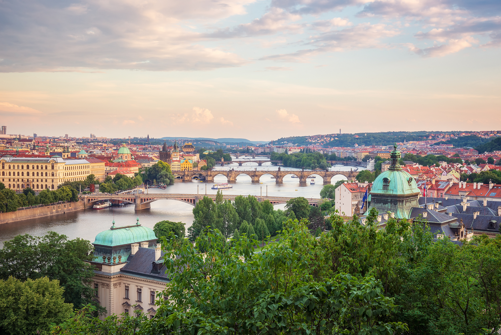 beautiful prague and its bridges