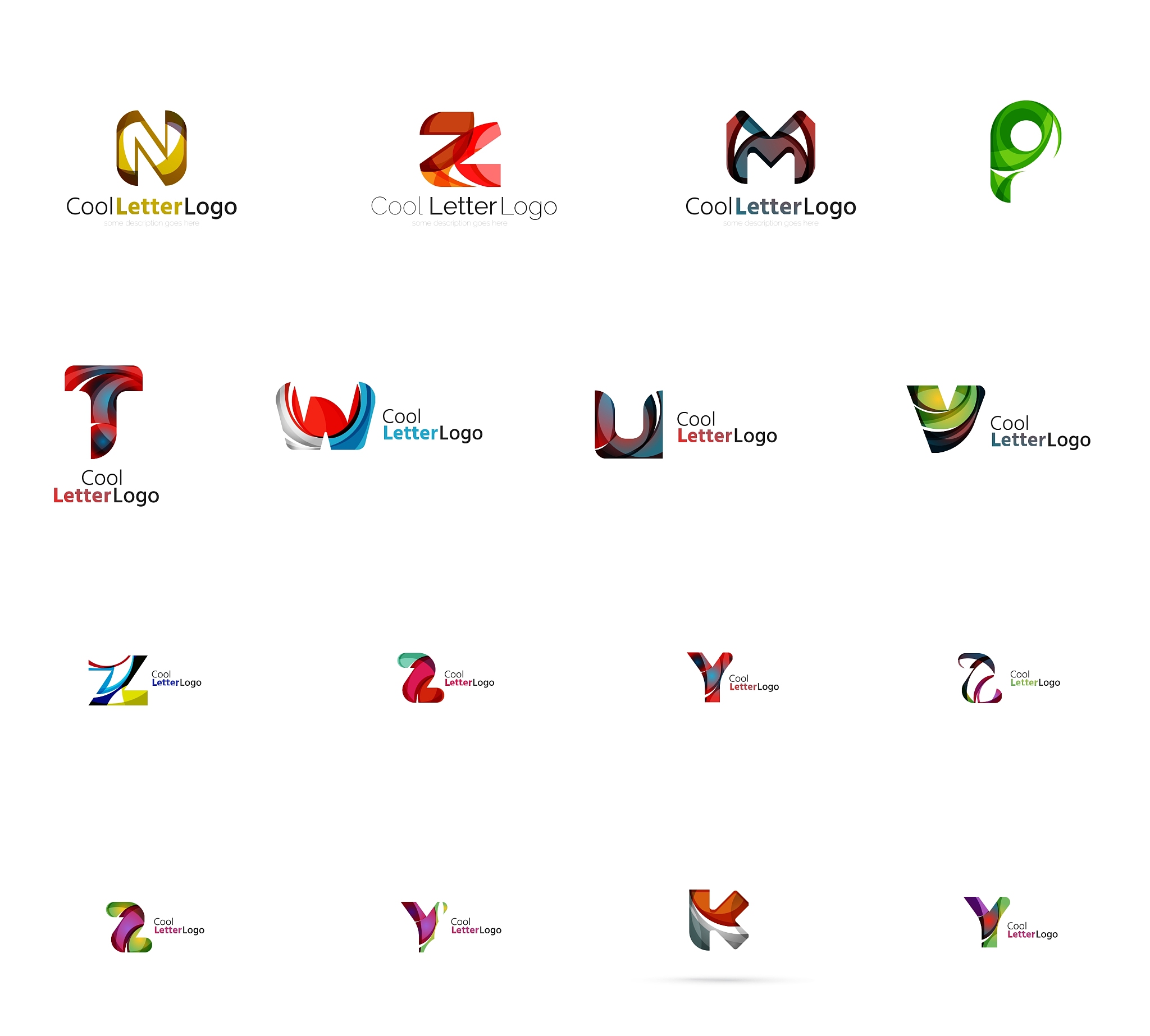set of universal company logo ideas business icon