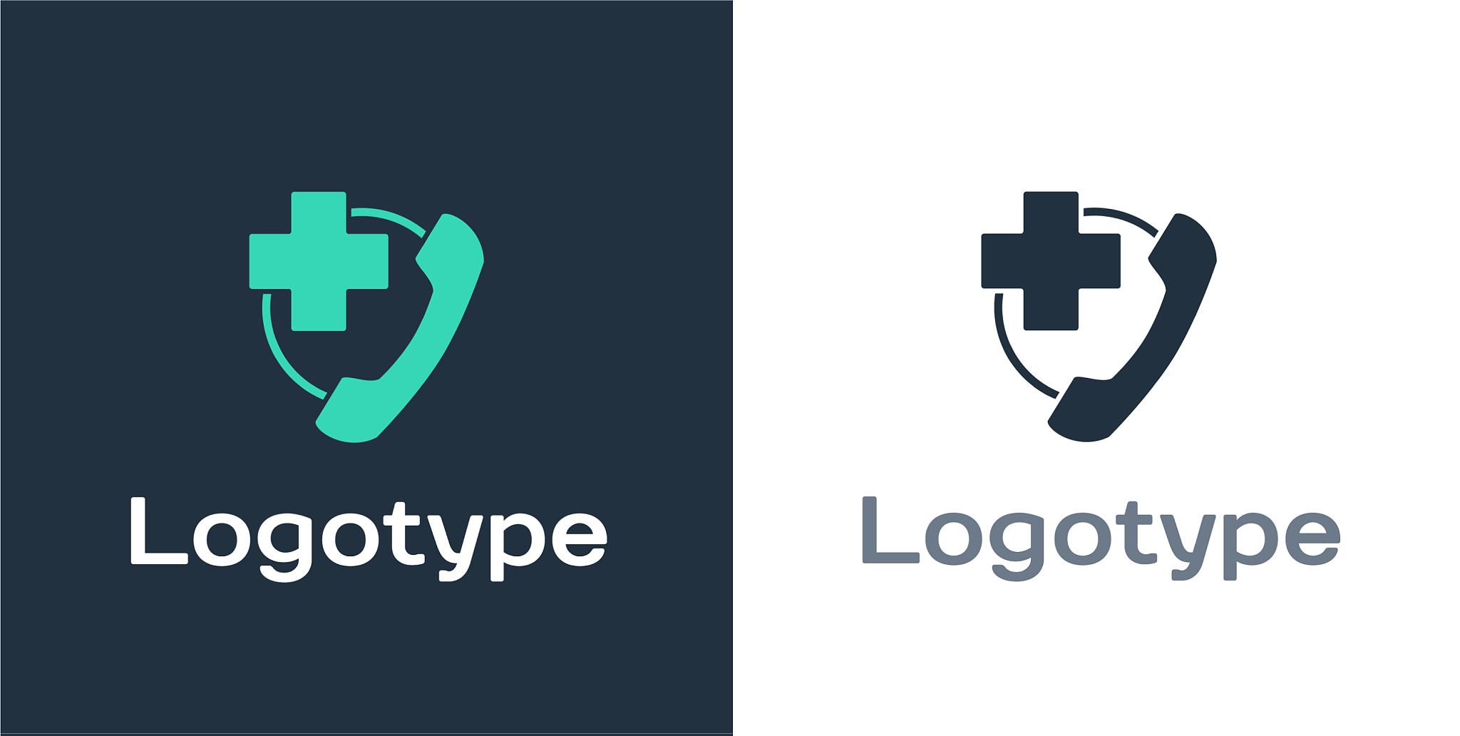 logotype emergency phone call to hospital icon