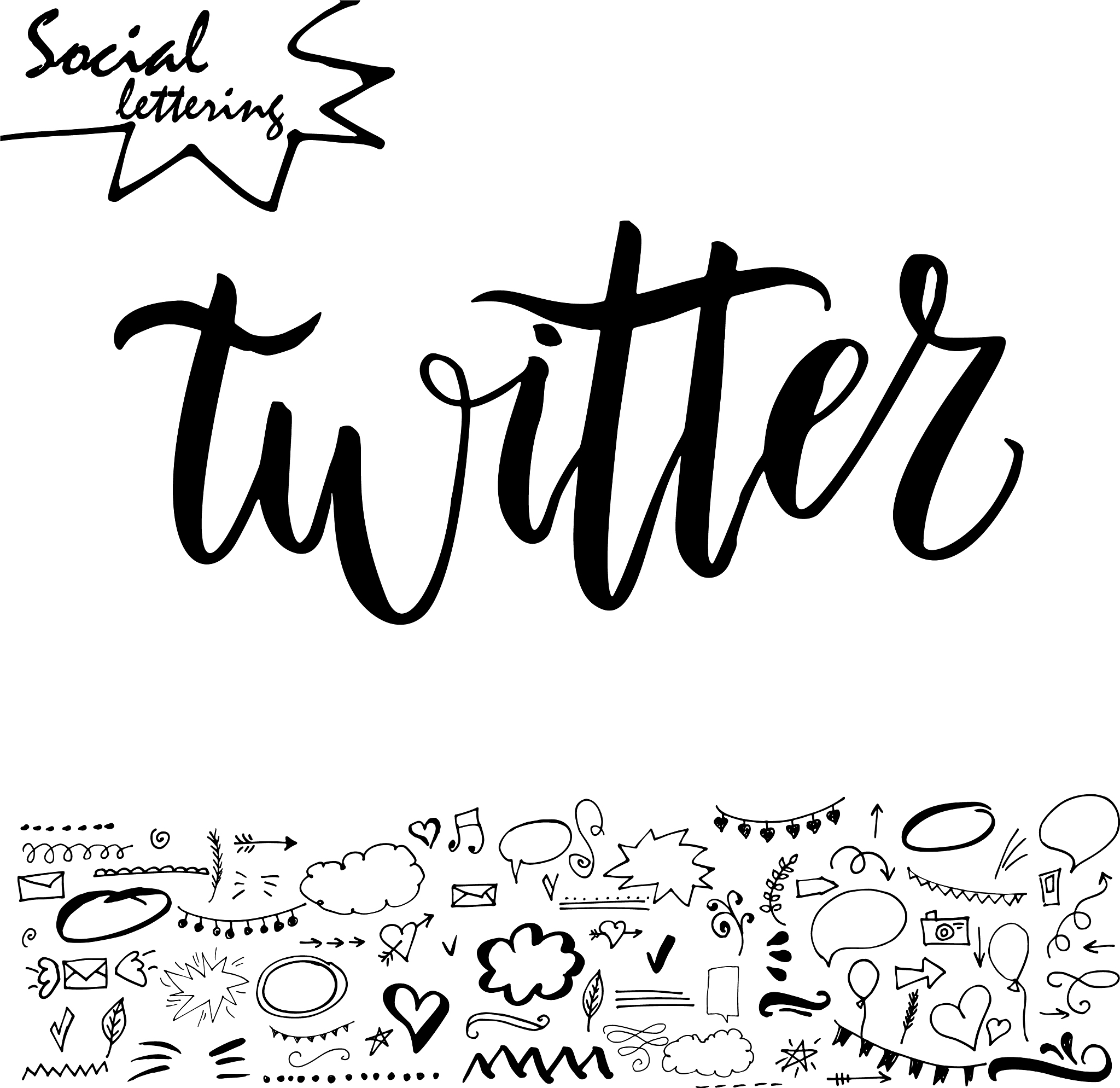 social media word lettering for your blog