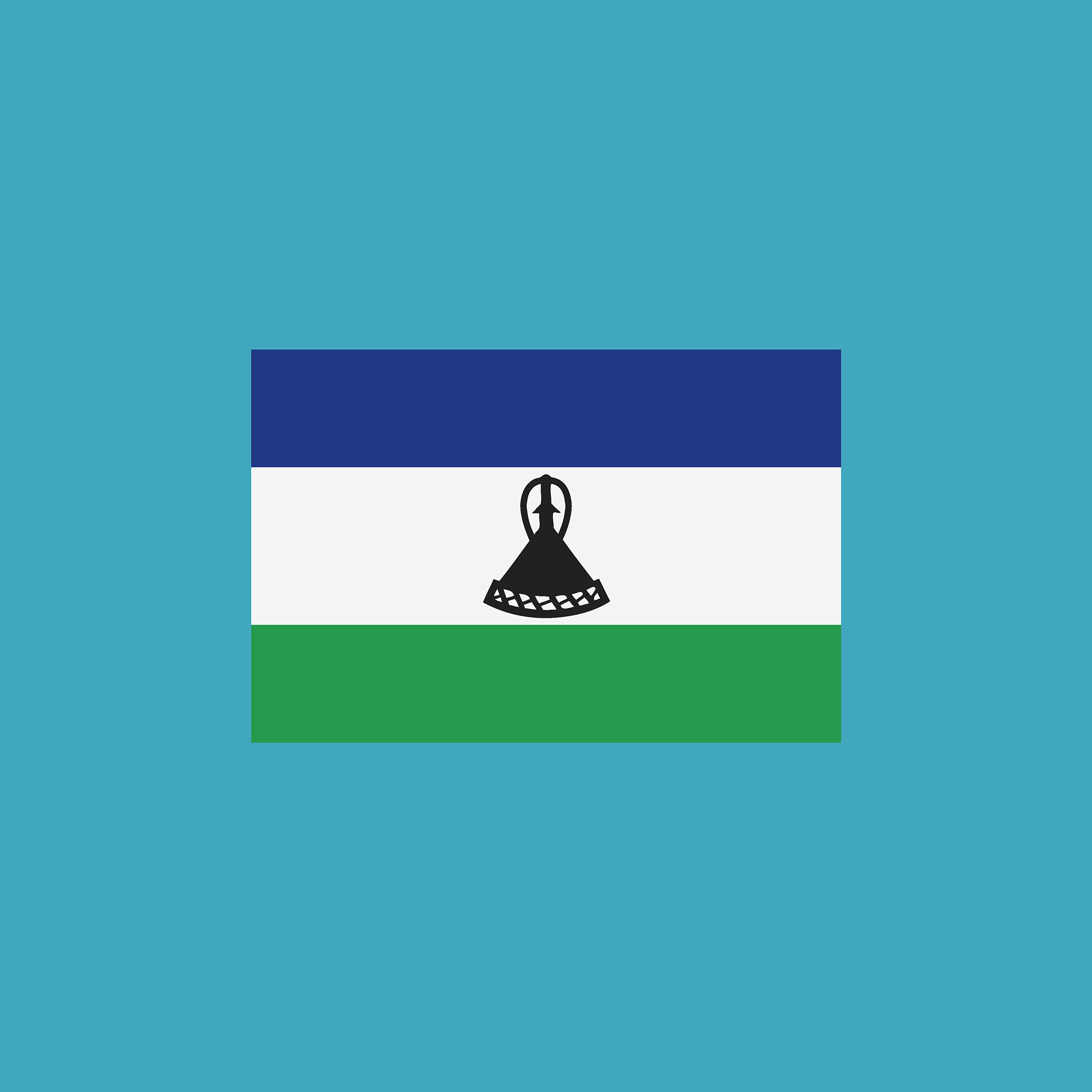 lesotho flag icon in flat design