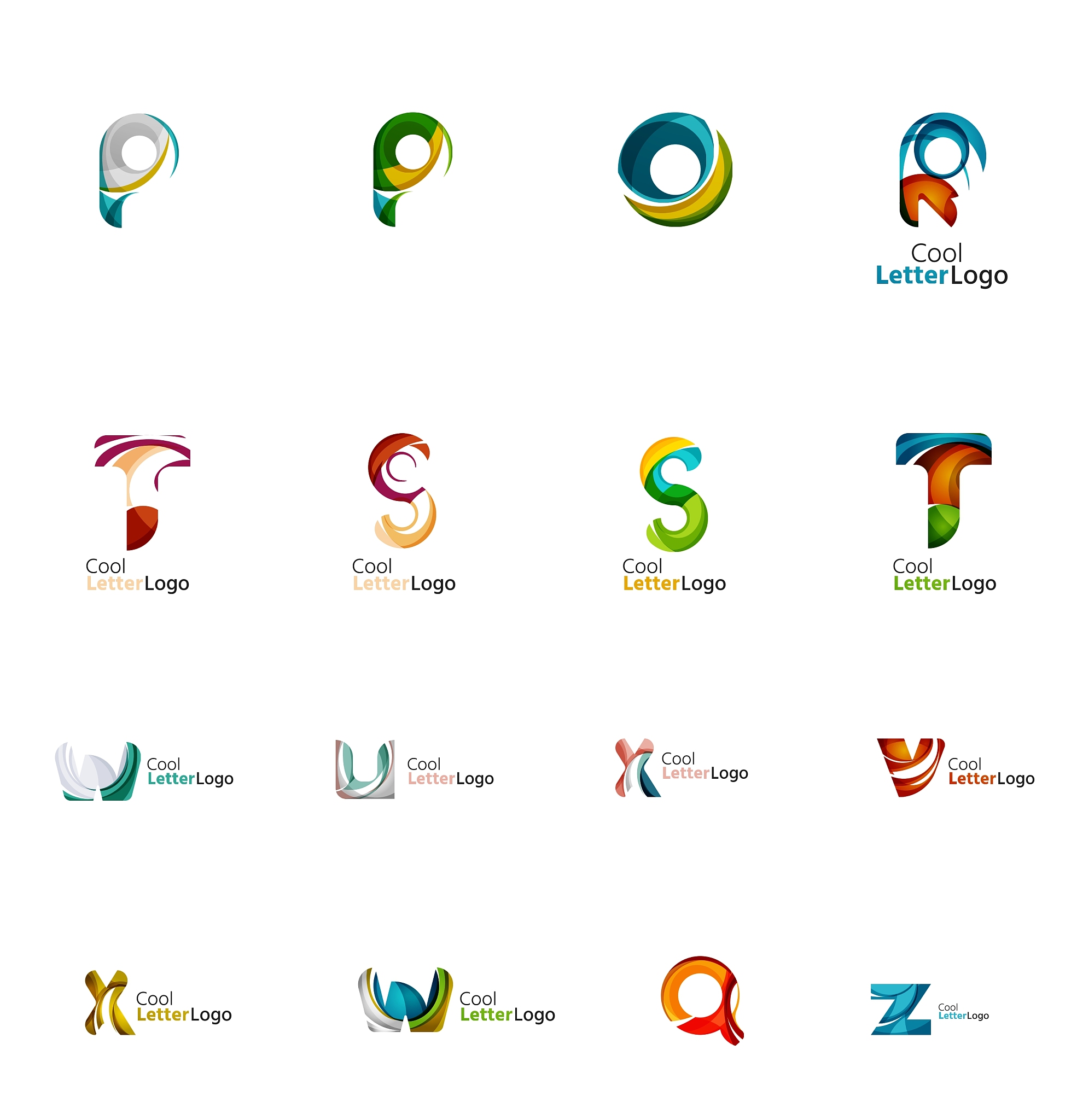 set of universal company logo ideas business icon