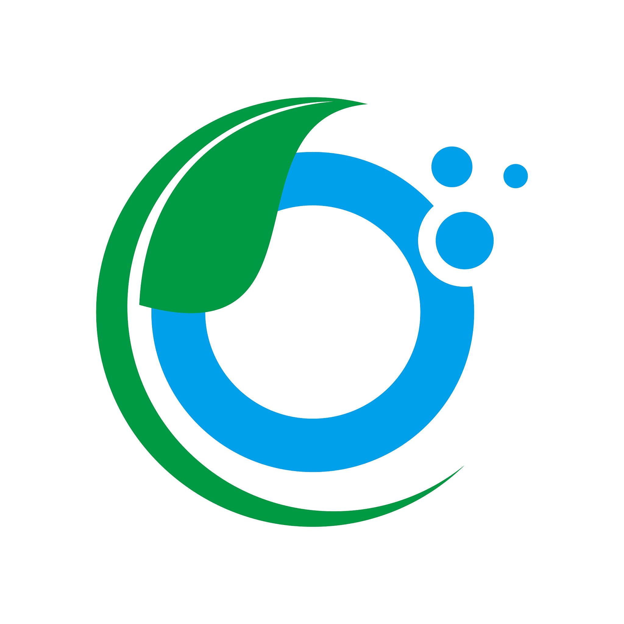 best letter o symbol with leaf and bubble on the