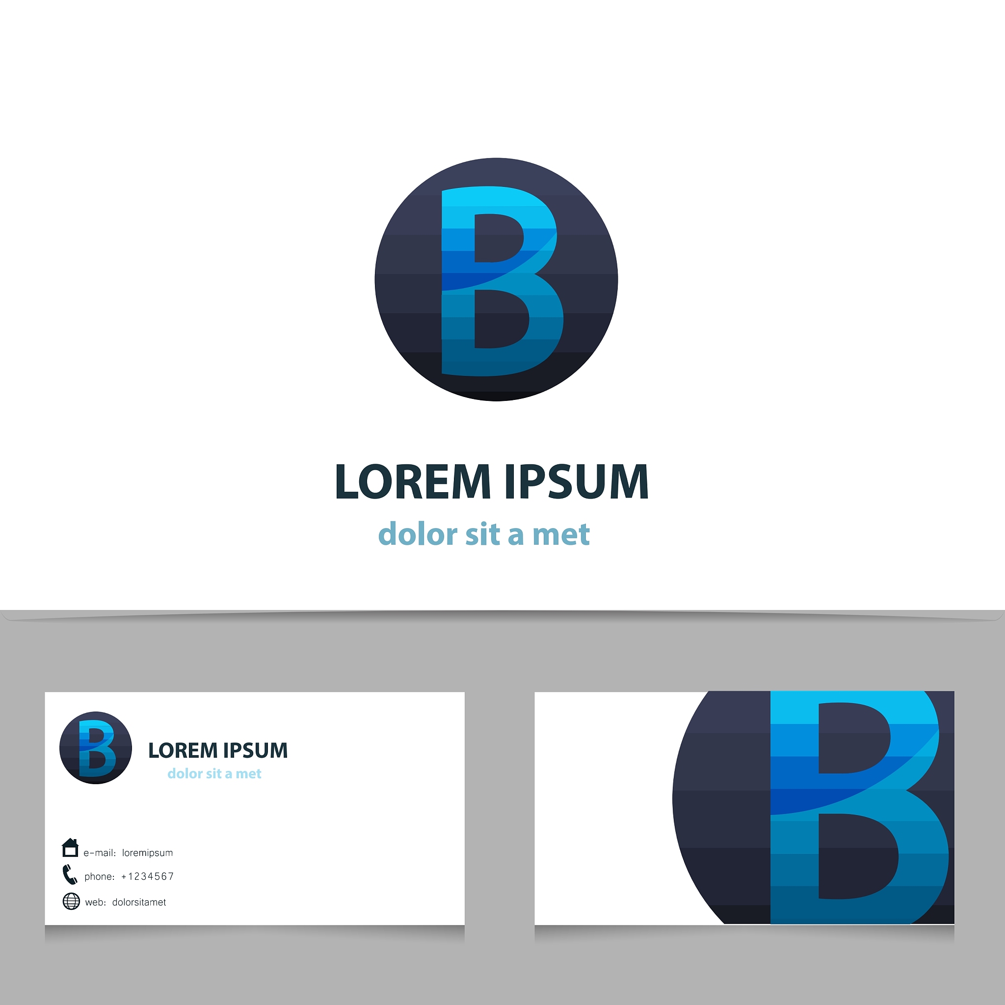 abstract logo design template with business card