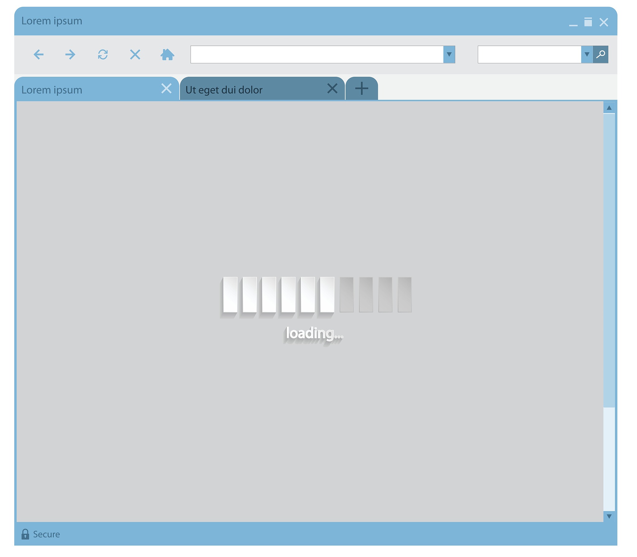 website loading in flat style web browser