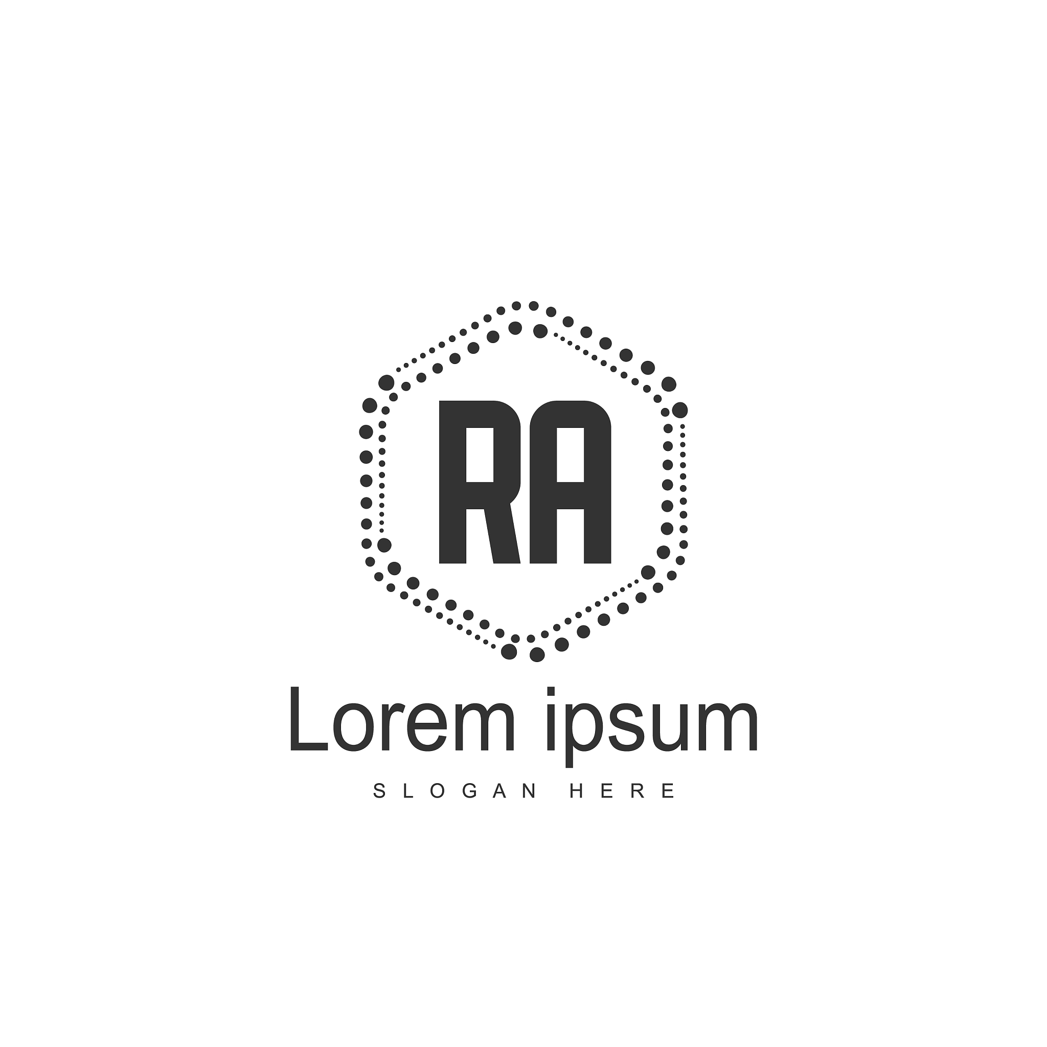 ra logo template design initial letter logo design