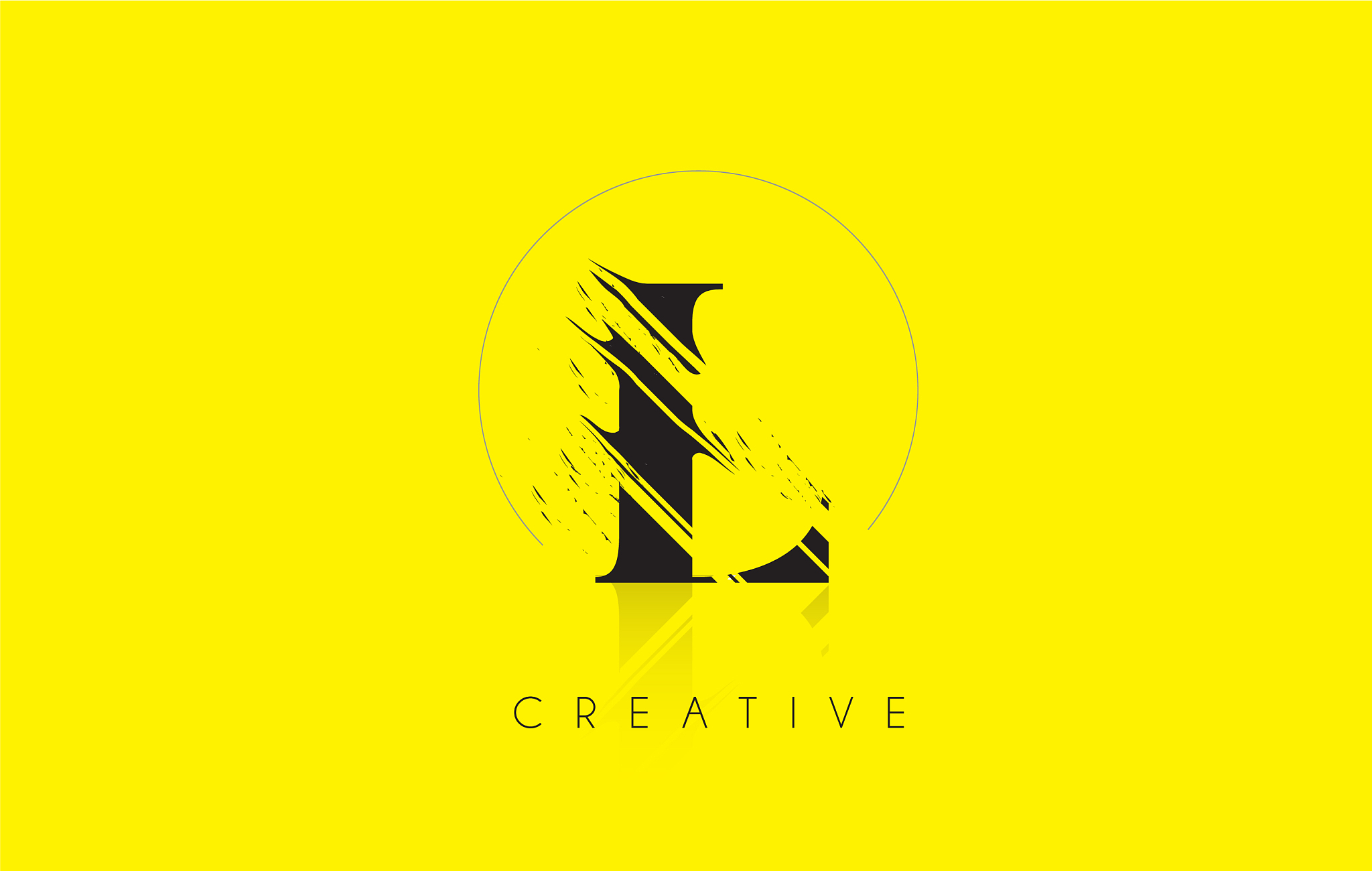l letter logo with vintage grundge drawing design