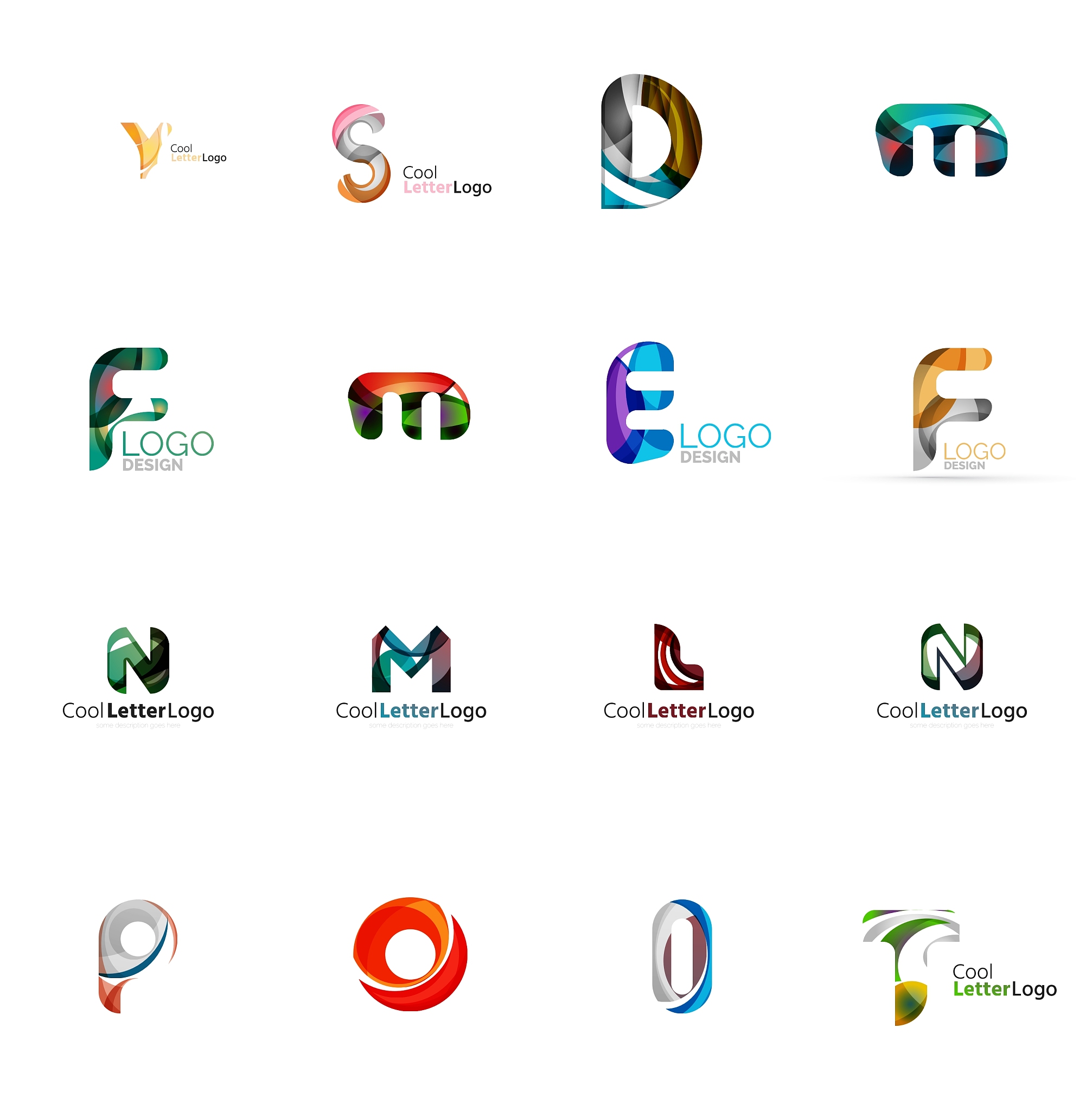 set of universal company logo ideas business icon