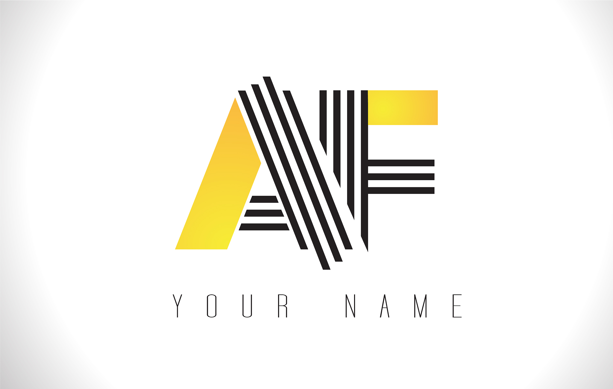 af black lines letter logo creative line letters