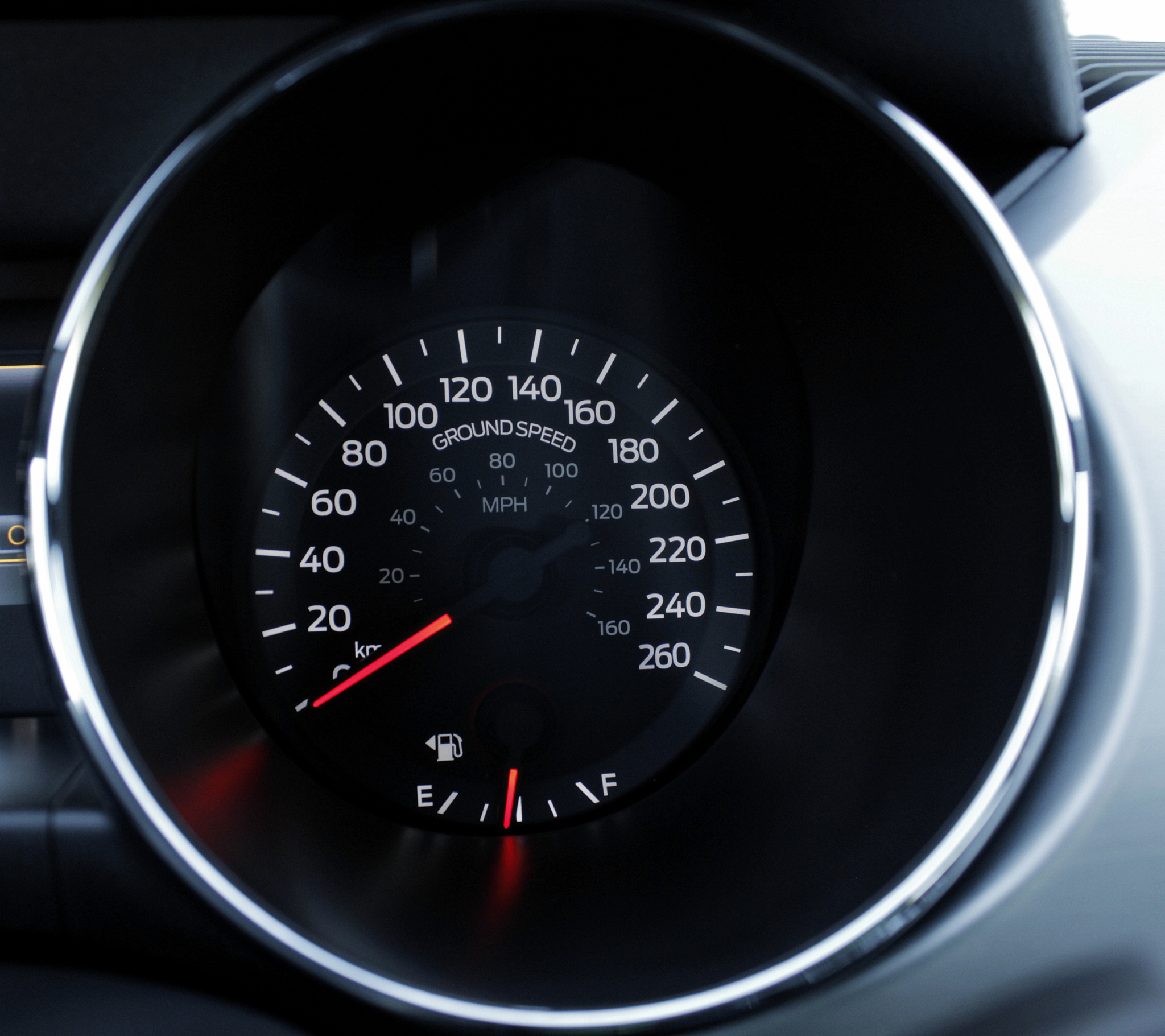 car interior detailed. speedometer in sport carcloseup