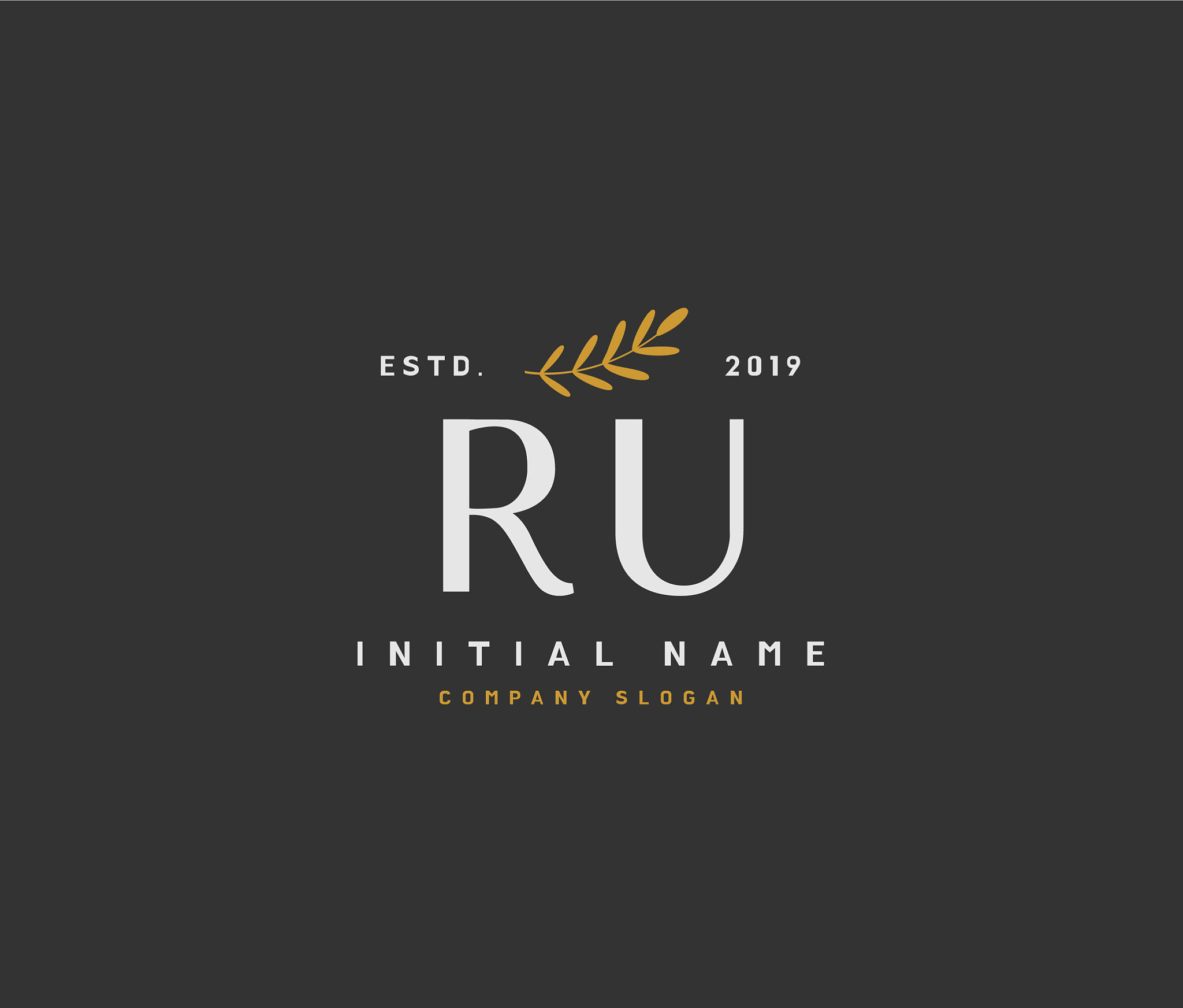 r u ru beauty initial logo handwriting logo of