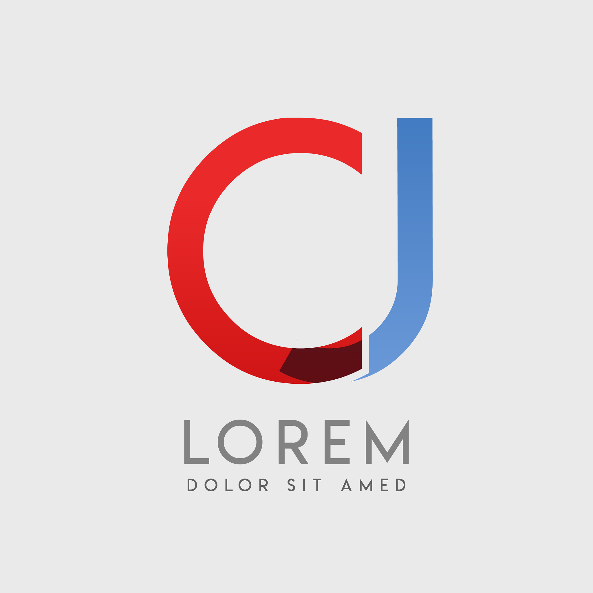 cj logo letters with blue and red gradation