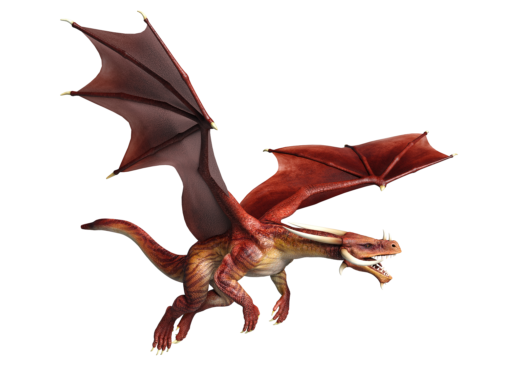 3d illustration fantasy dragon on white