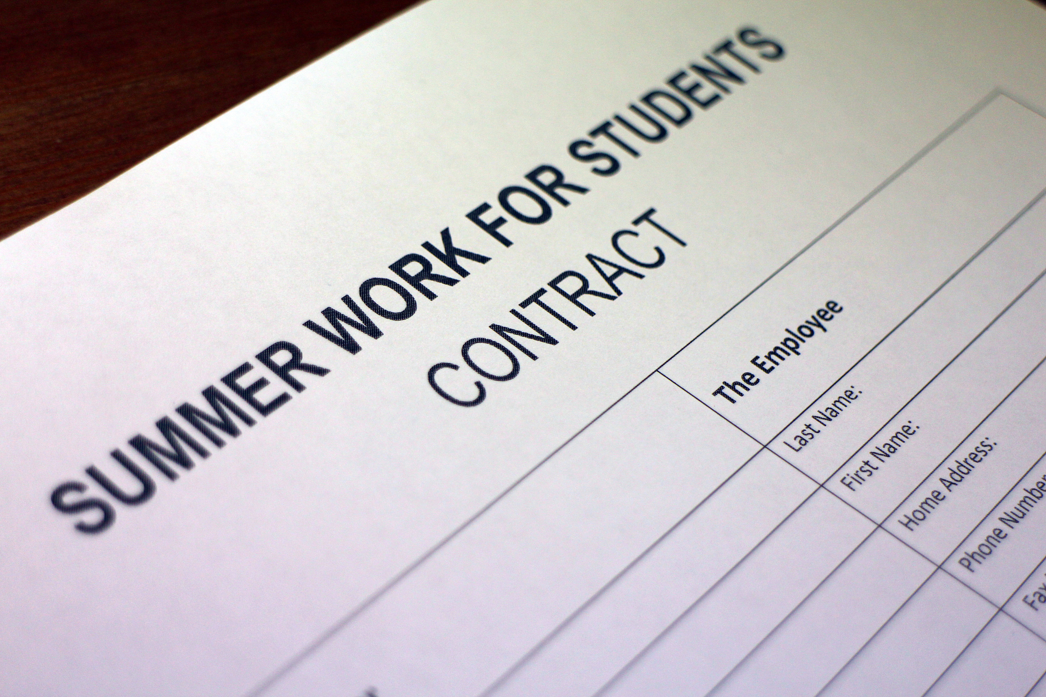 summer work for students