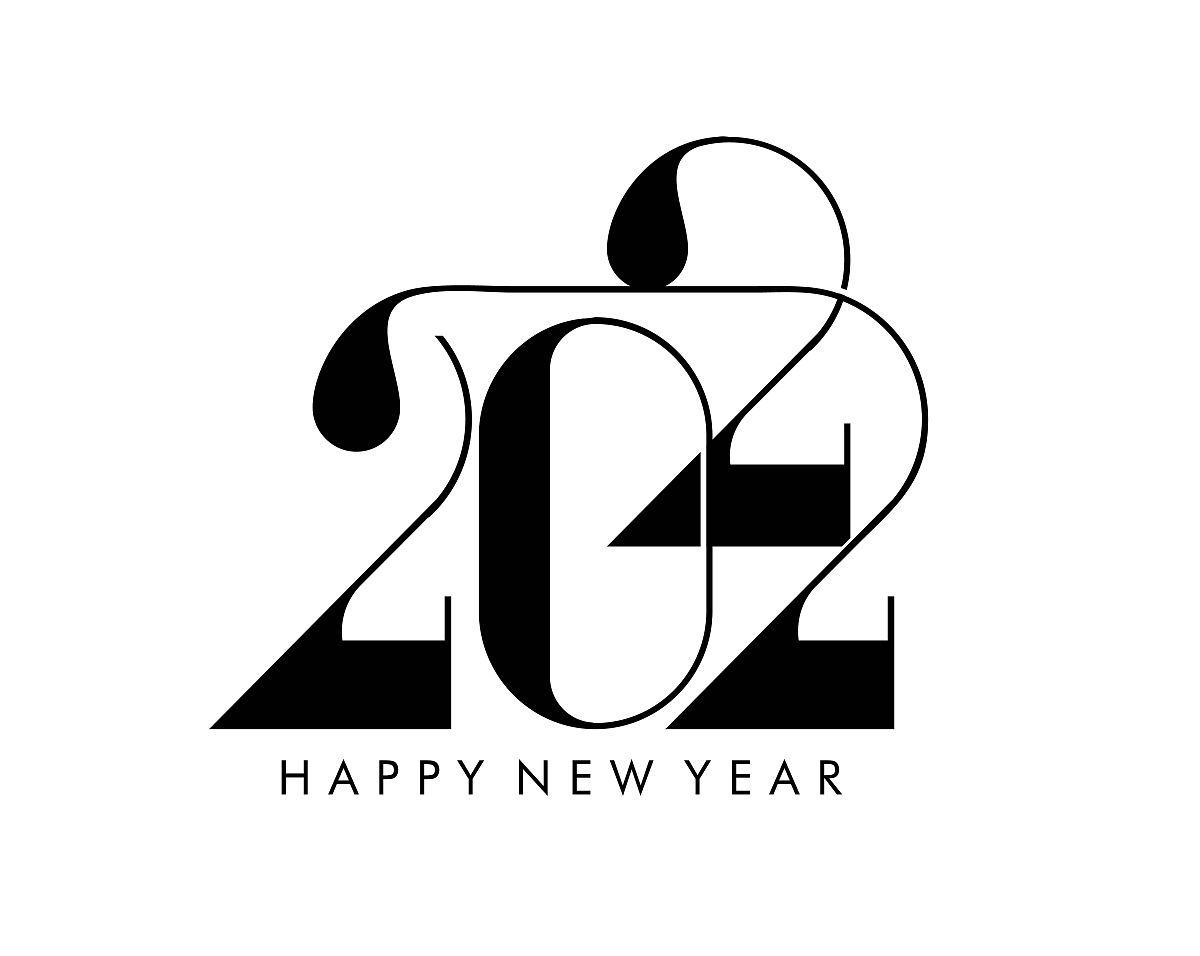 新年快乐2022文本排版设计模式,矢量插图.