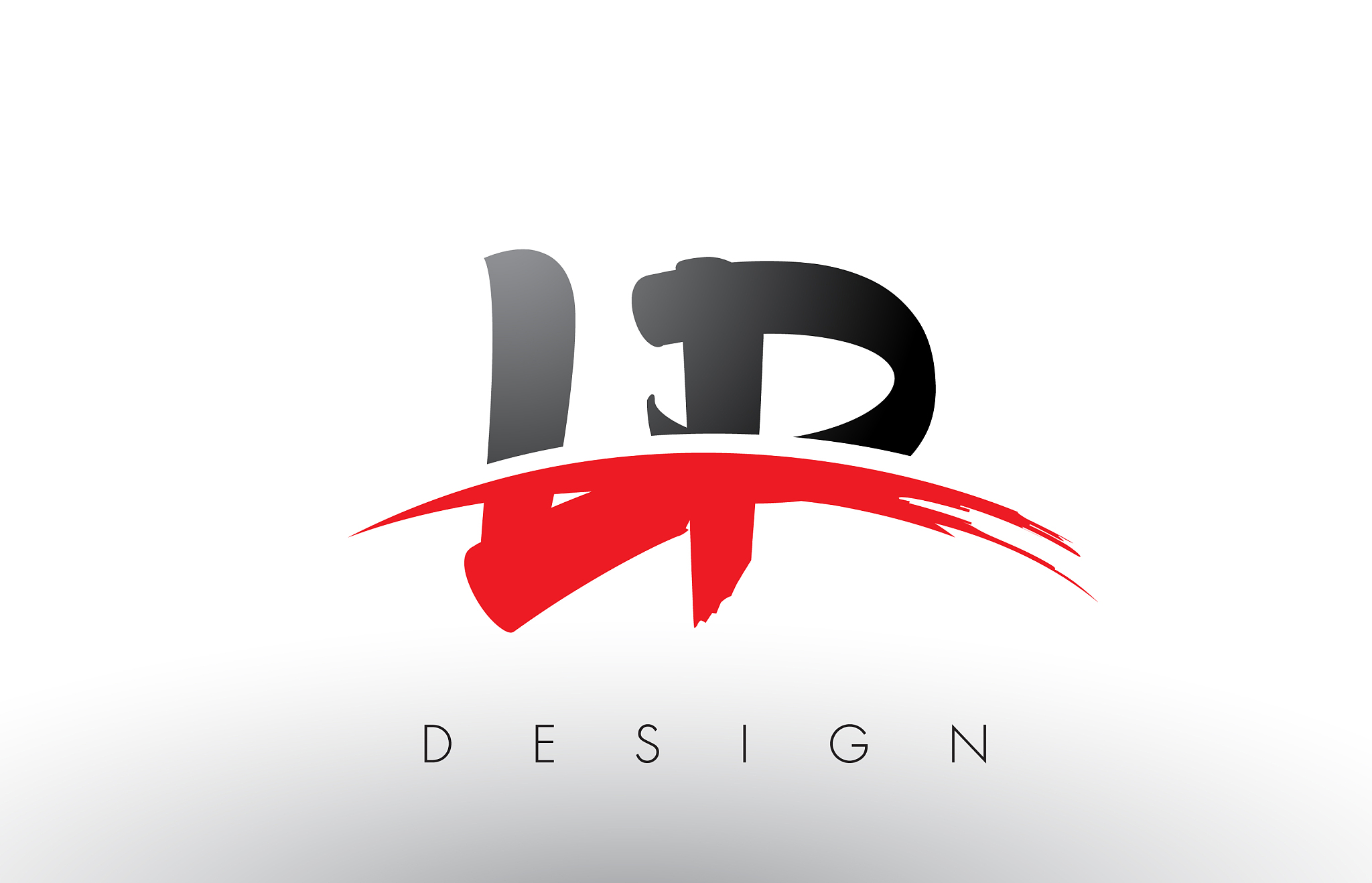 lp l p brush logo letters with red and black