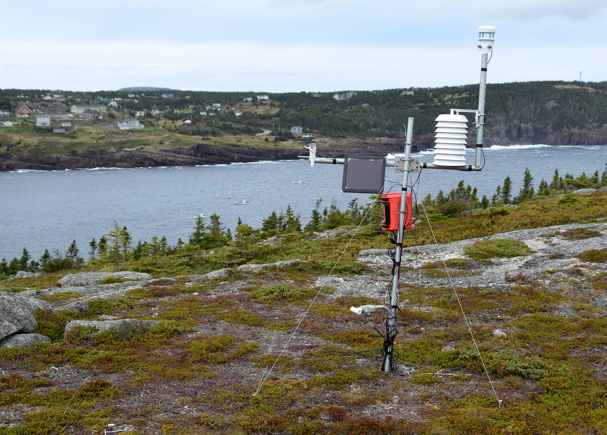 outdoor weather station on top of a hill