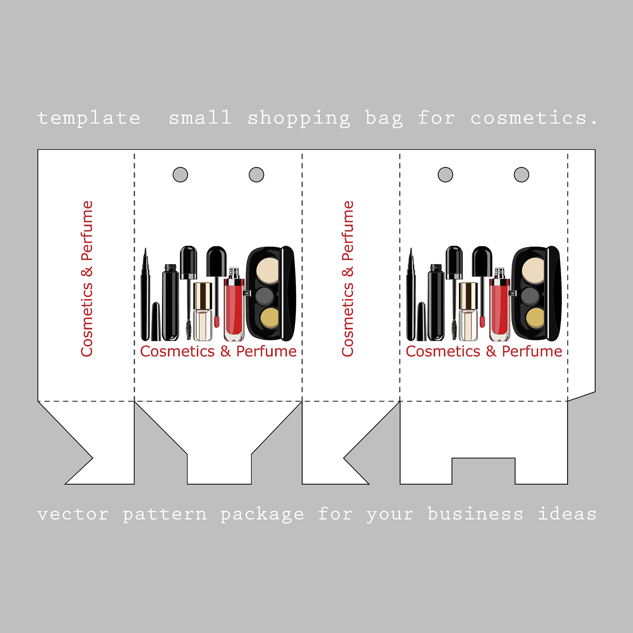 template small shopping bag for cosmetics