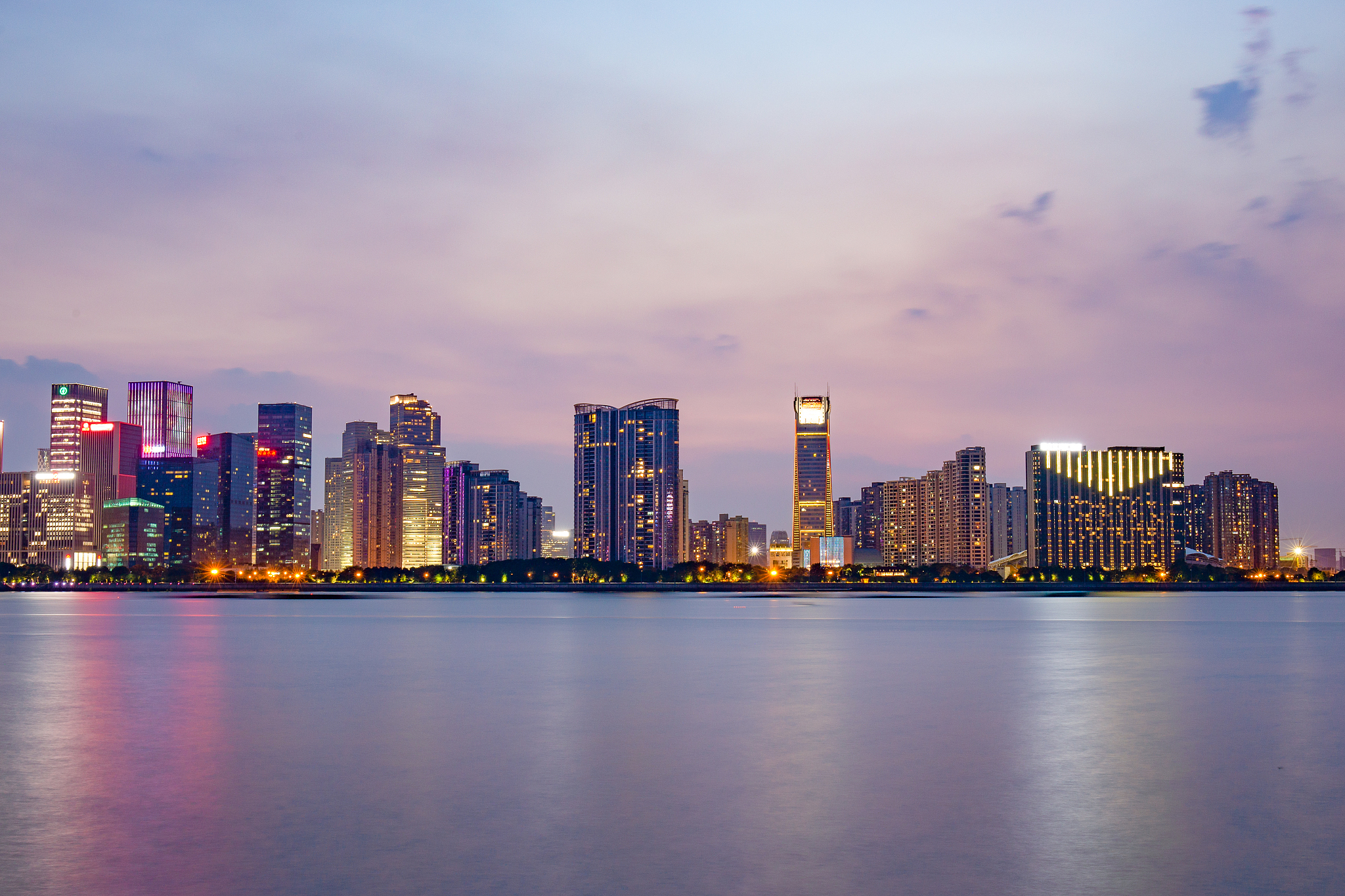 杭州城市天际线夜景
