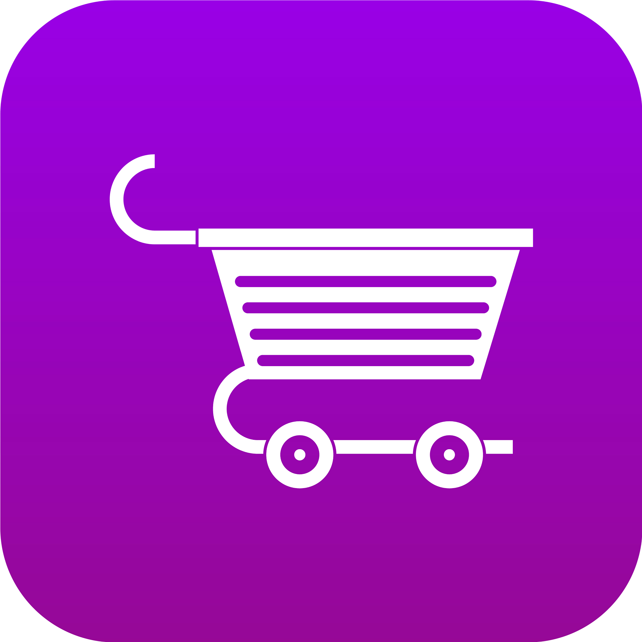 shopping trolley icon digital purple