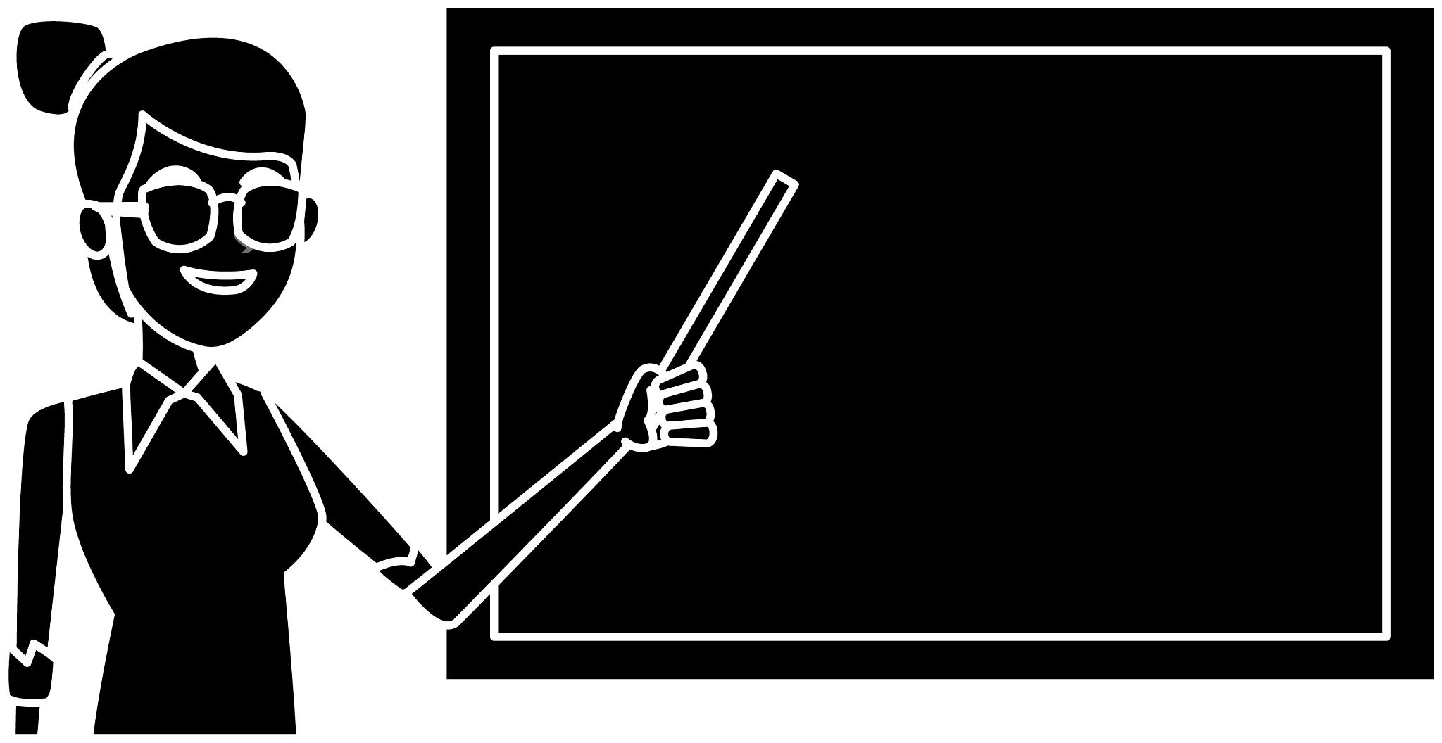 teacher with blackboard