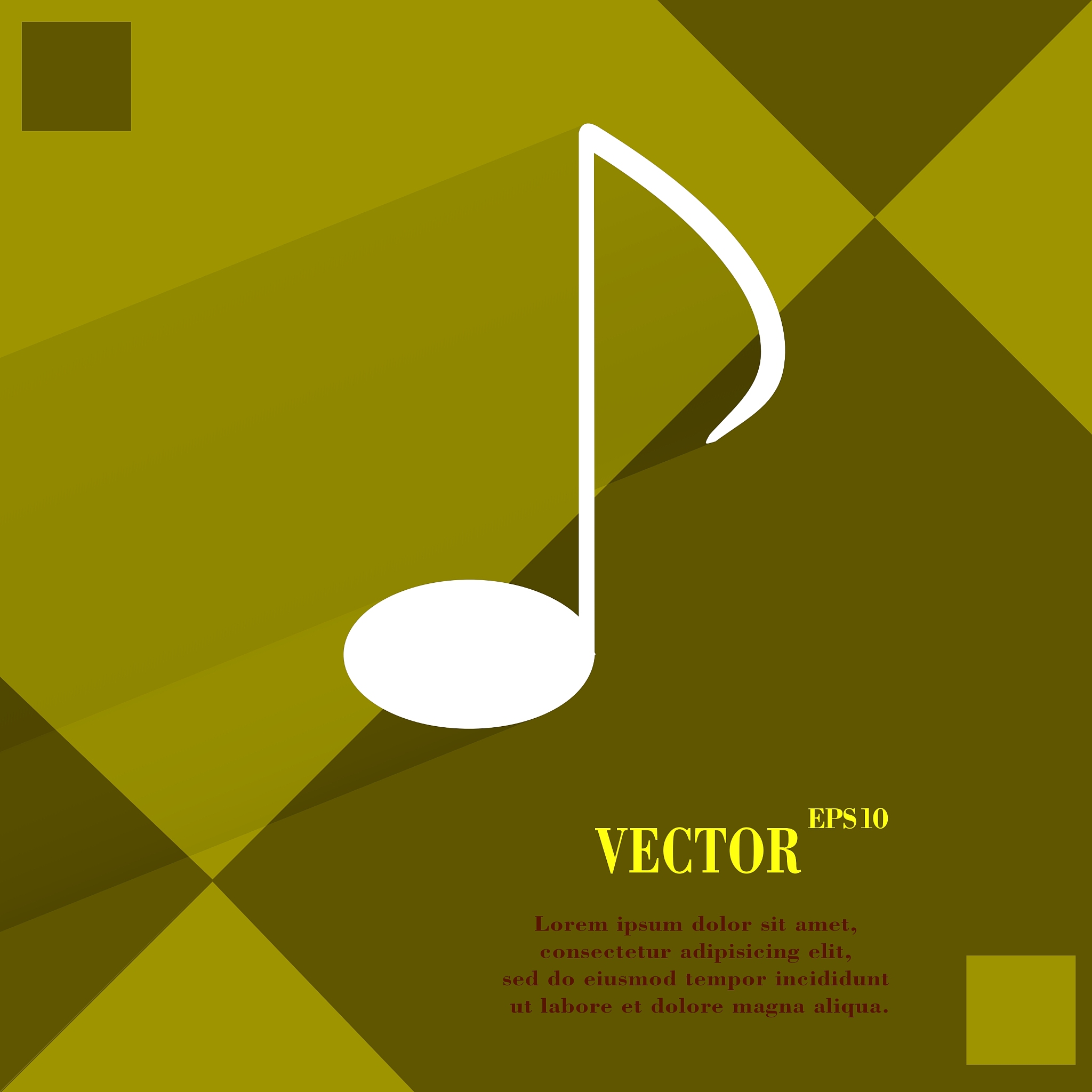 music elements notes web icon on a flat geometric