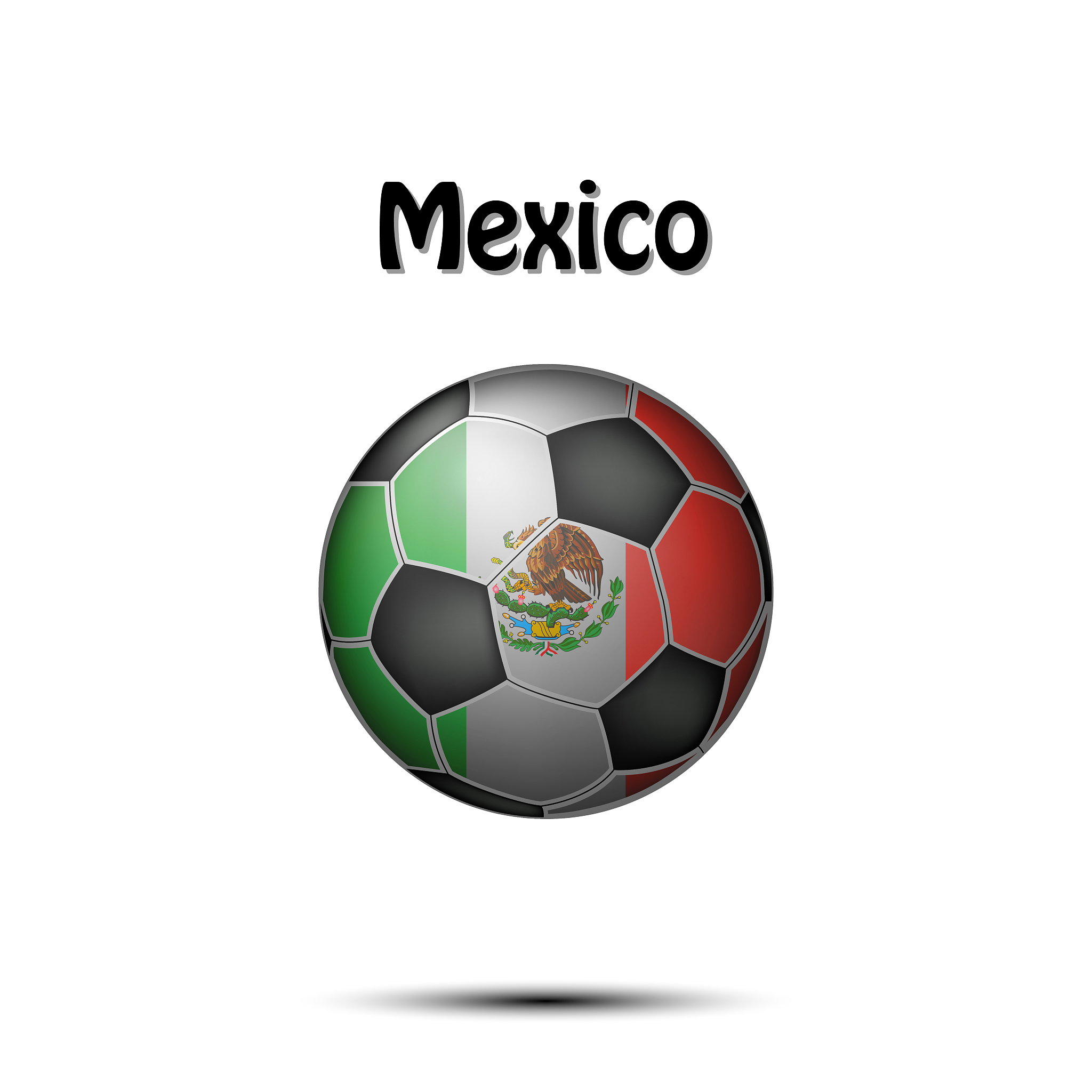 flag of mexico in the form of a soccer ball