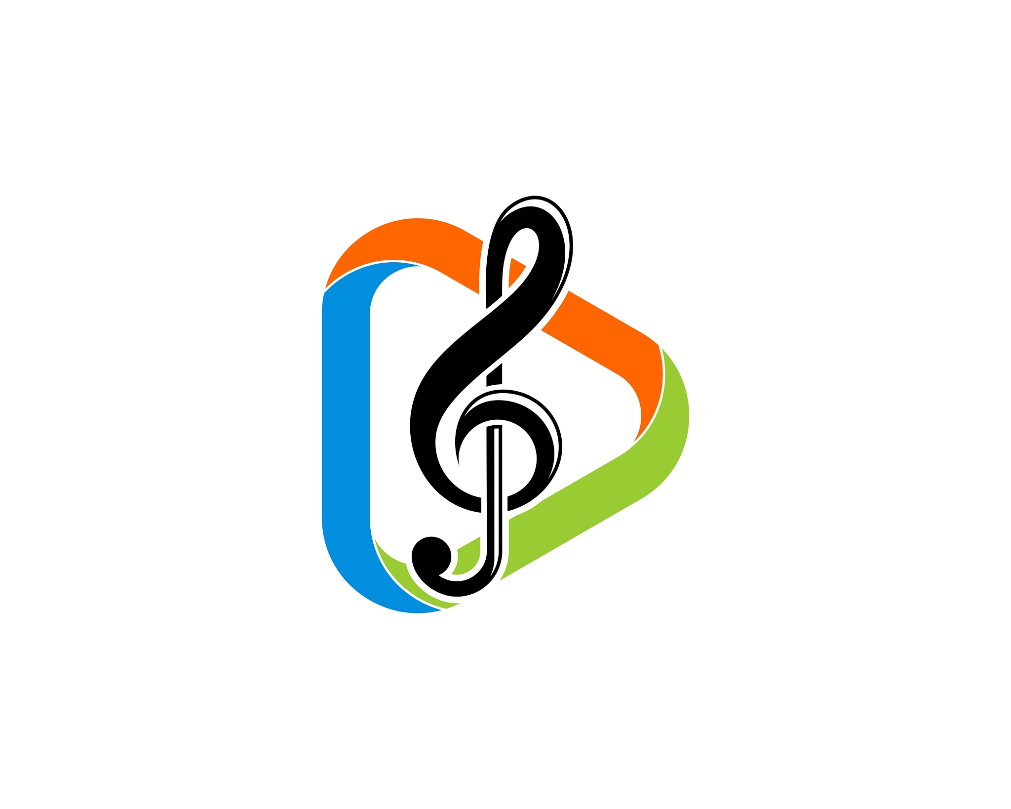 media play button with music note inside
