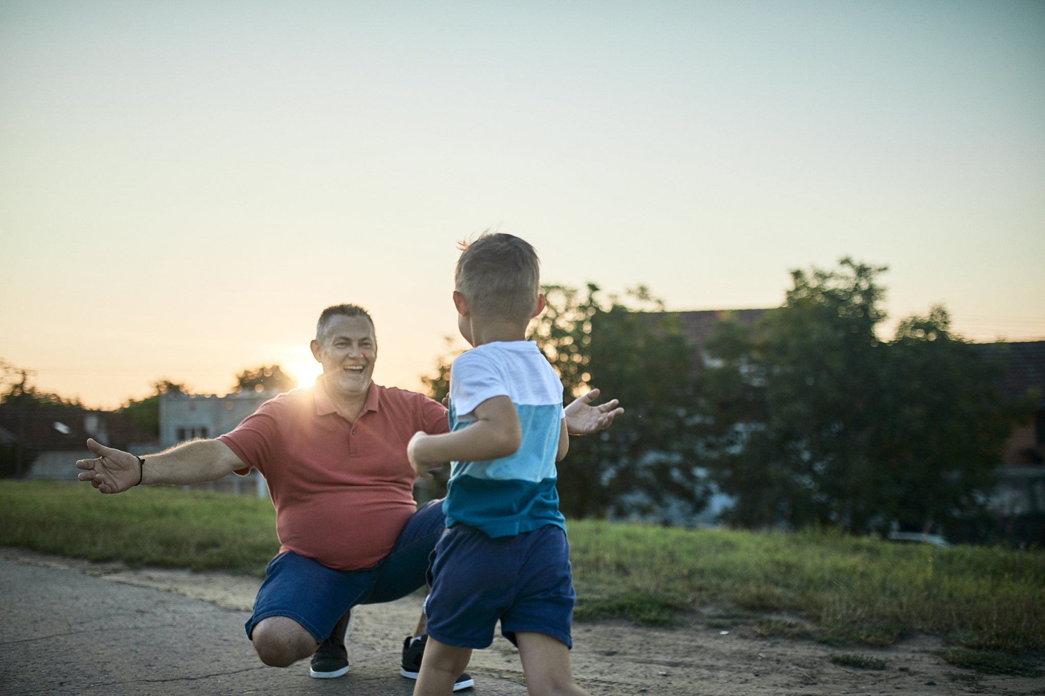 grandfather and grandson spending time together
