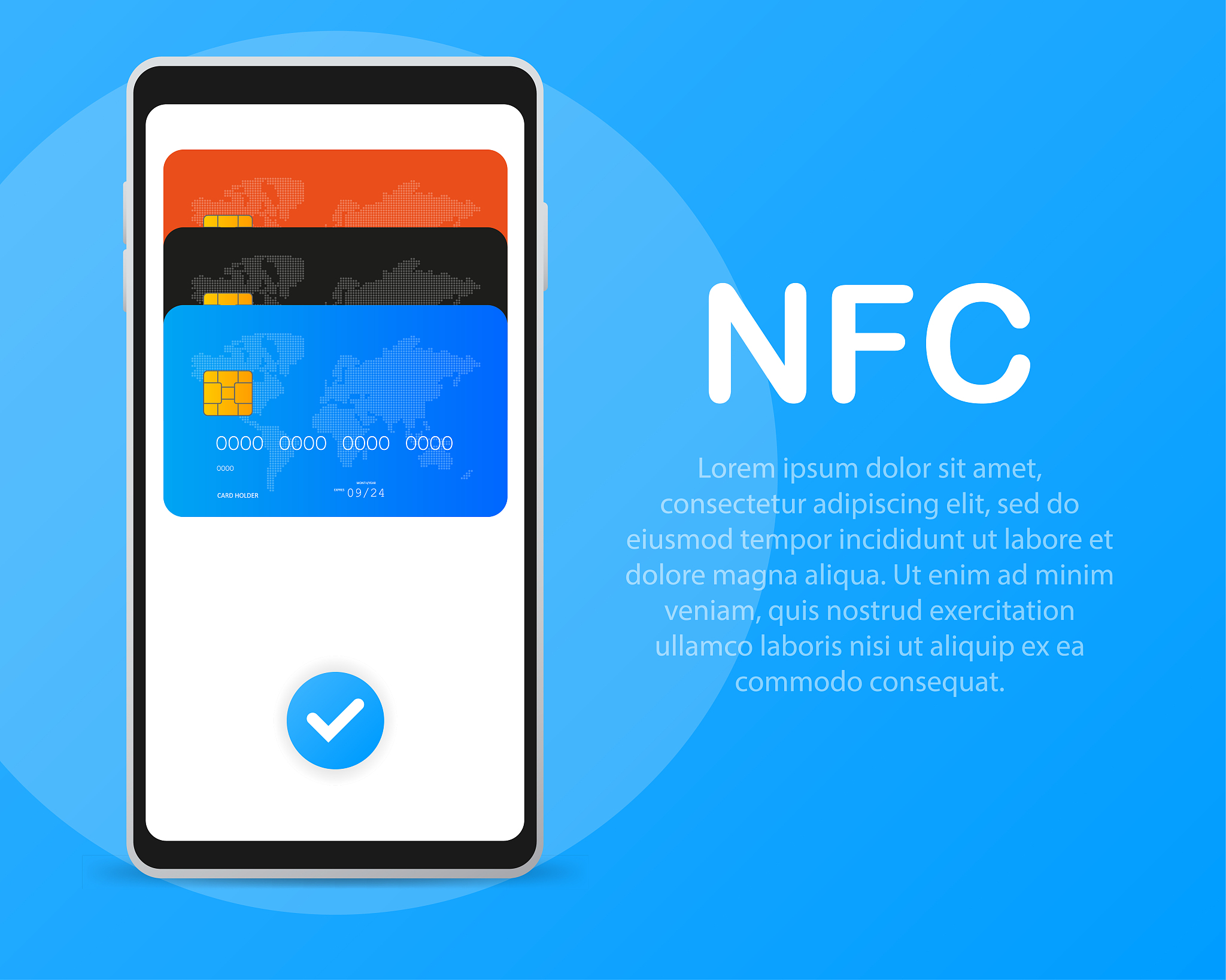 mobile payment. nfc smart phone concept icon in flat style.