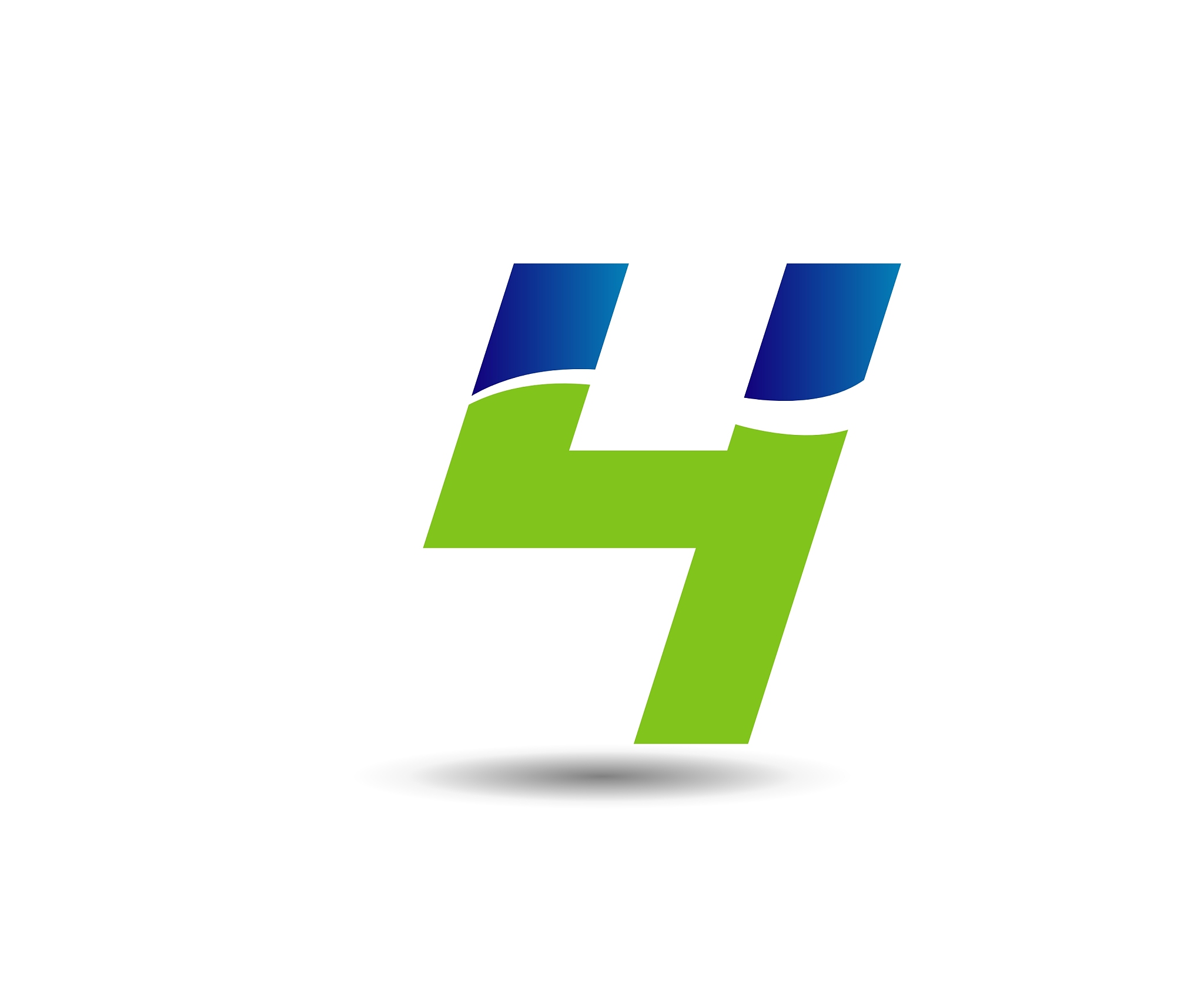 abstract icons for number 4 logo