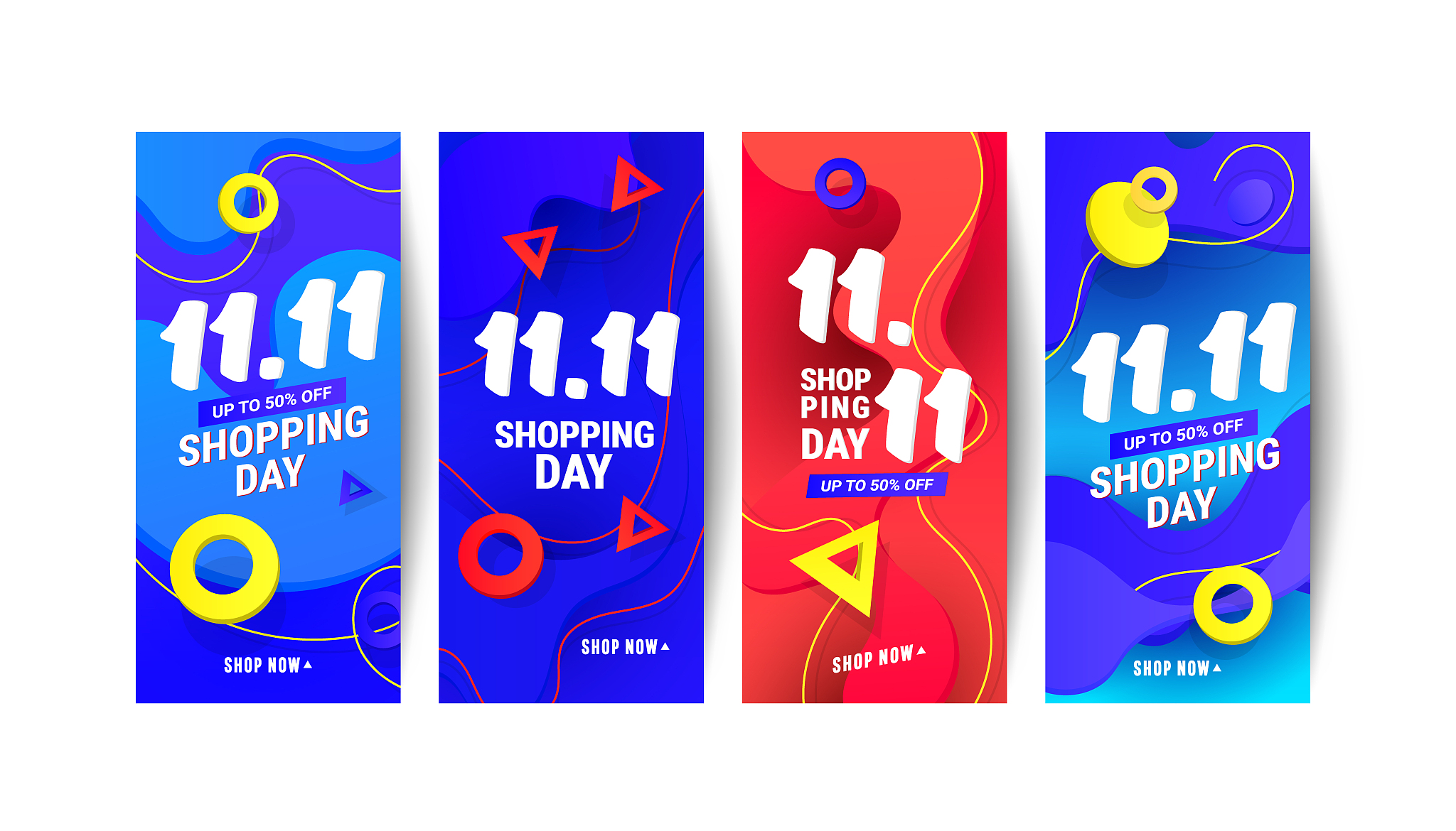 trendy liquid wave gradient design element banners for social ne