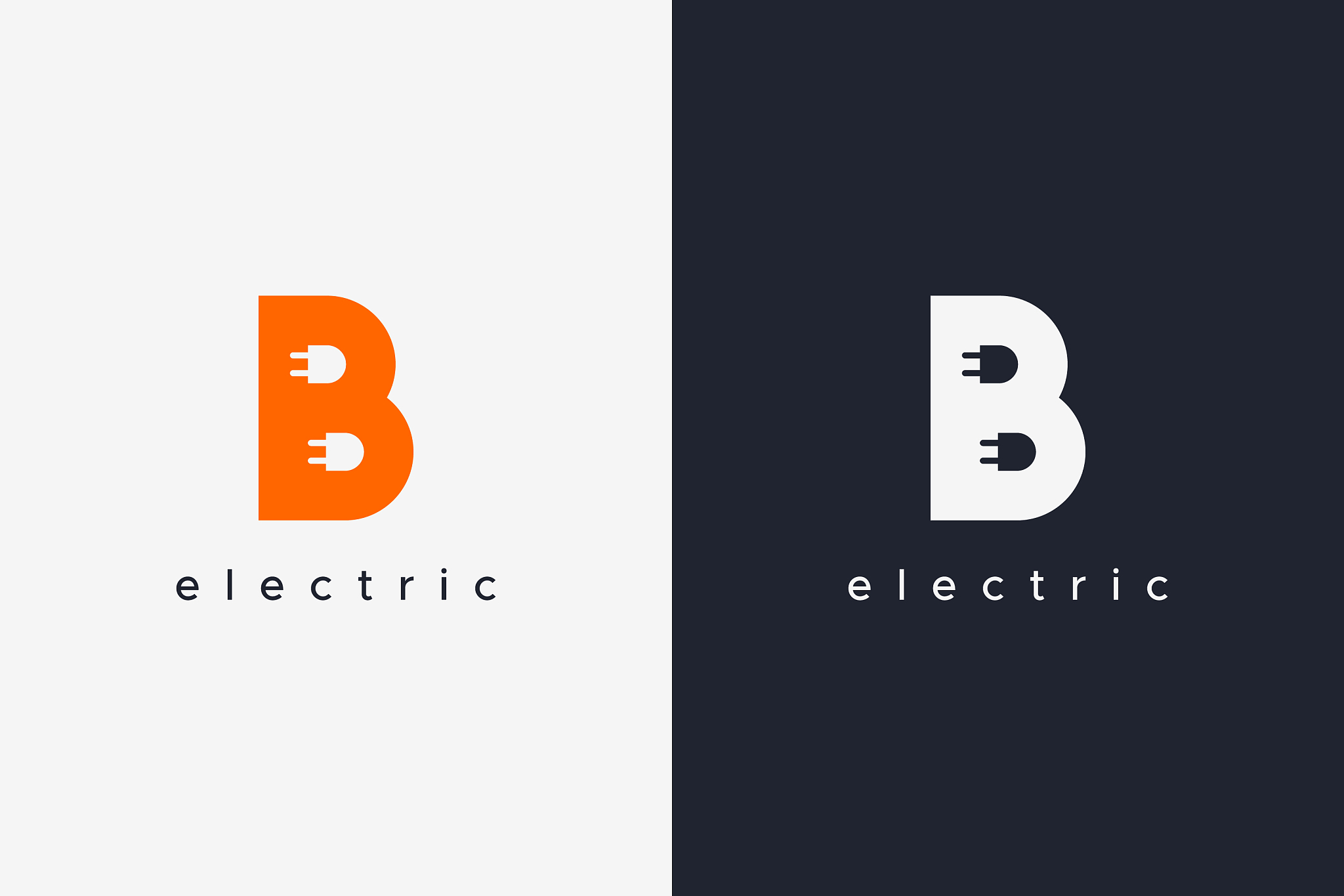 simple letter b electricity logo concept design