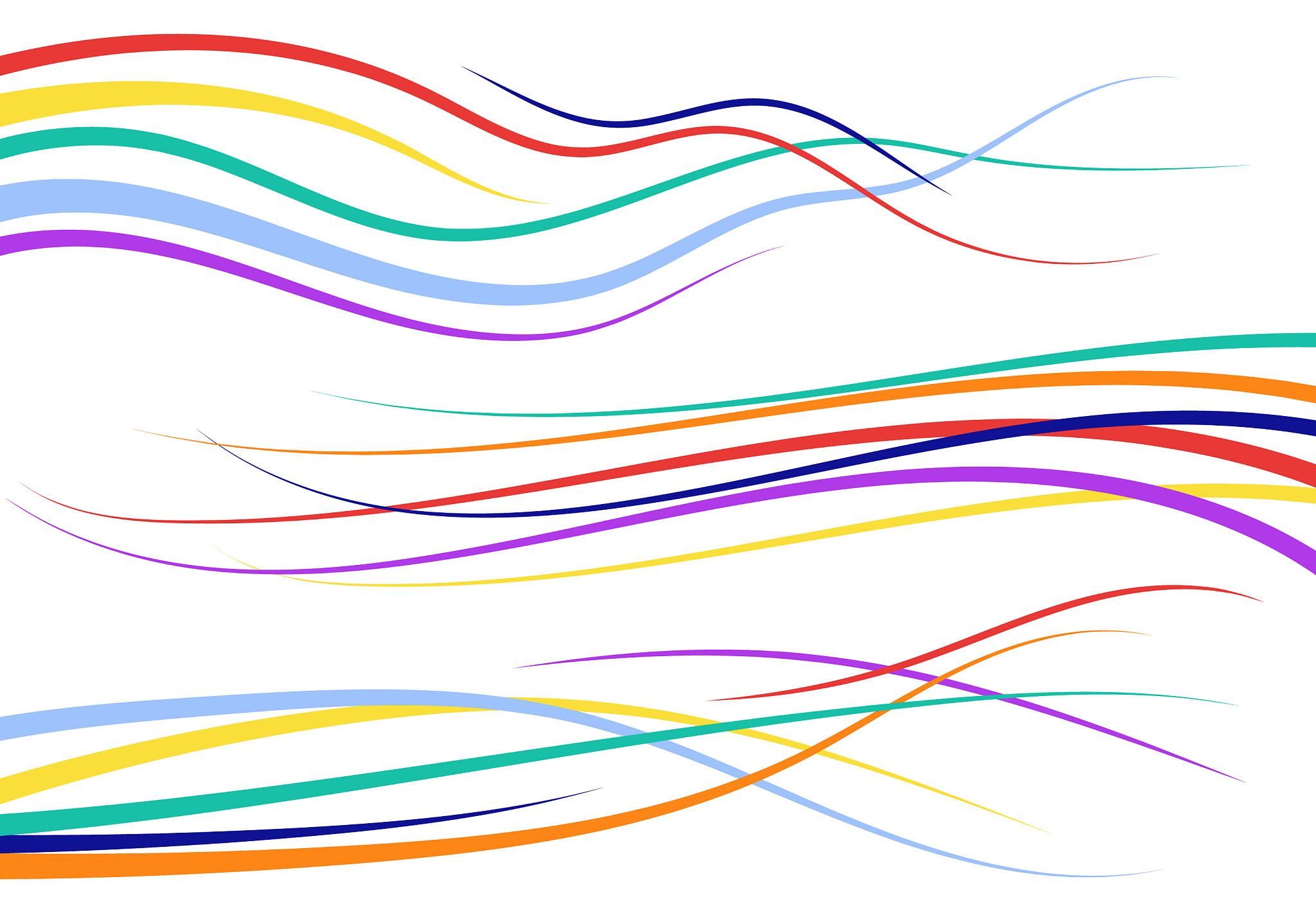 set of abstract color curved lines