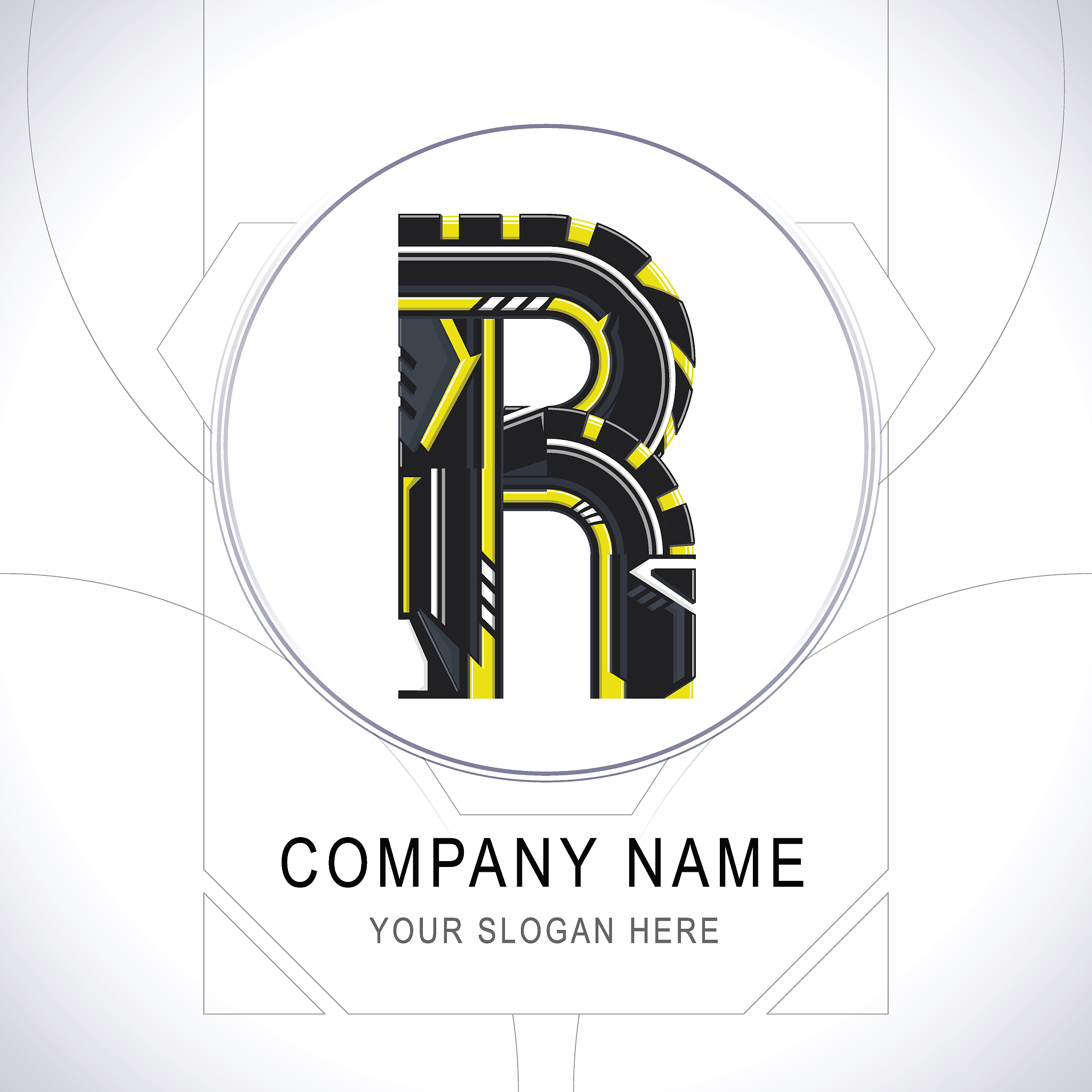 letter r gamer community logo symbol icon vector