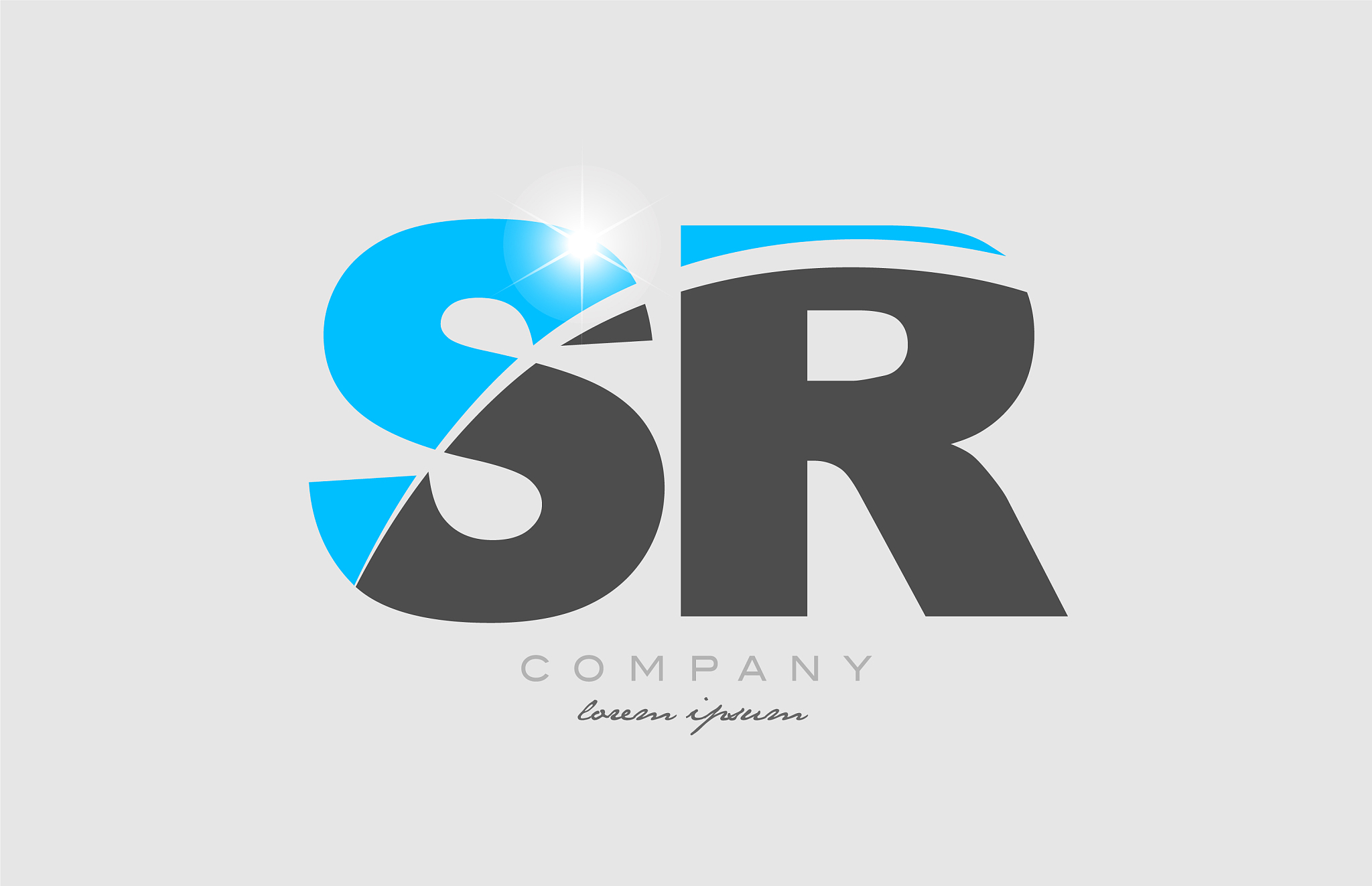 combination letter sr s r in grey blue color