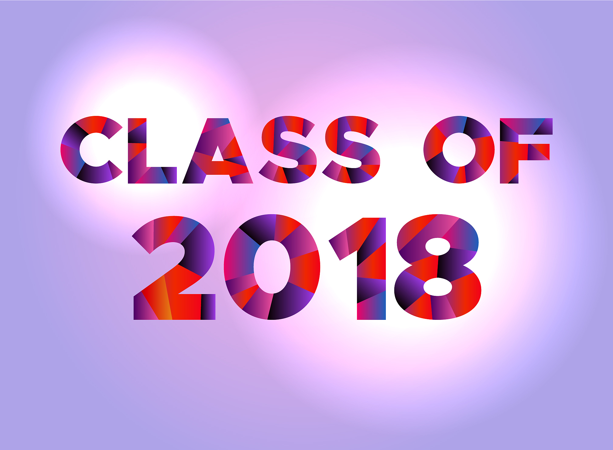 class of 2018 concept colorful word art
