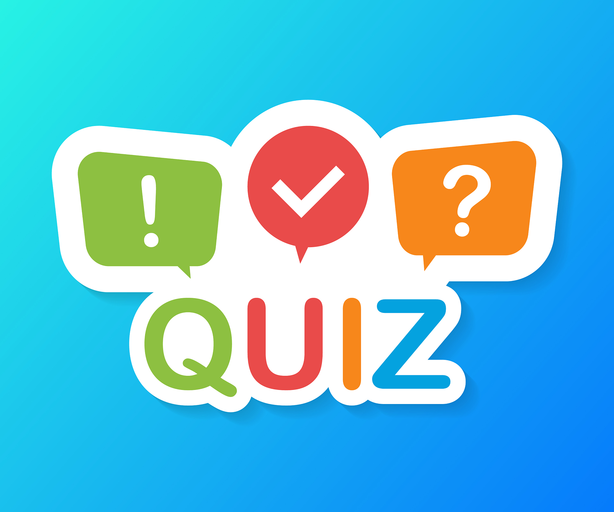 quiz logo with speech bubble symbols concept of