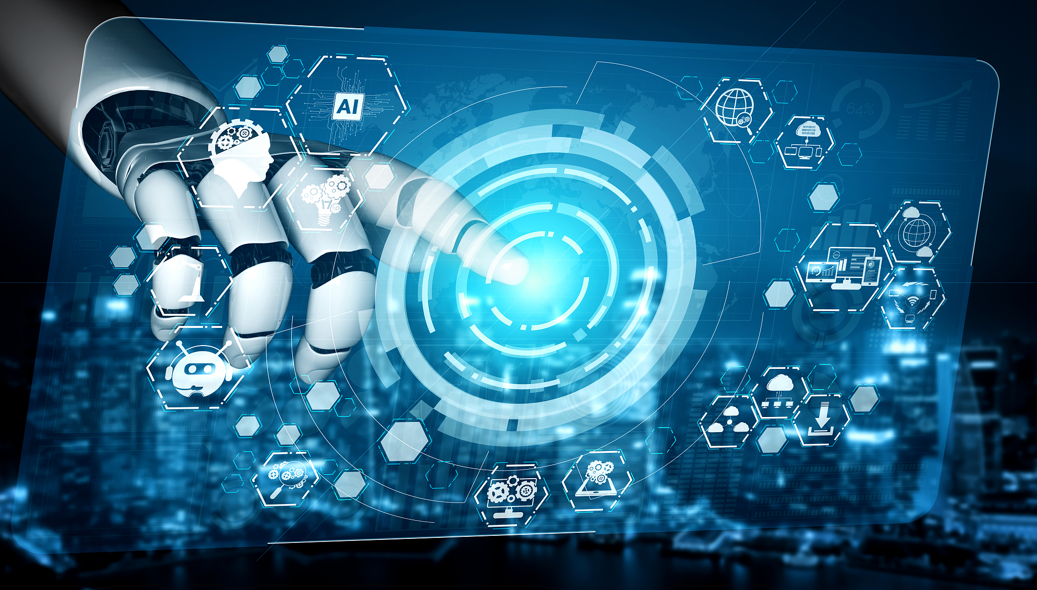 future artificial intelligence robot and cyborg.