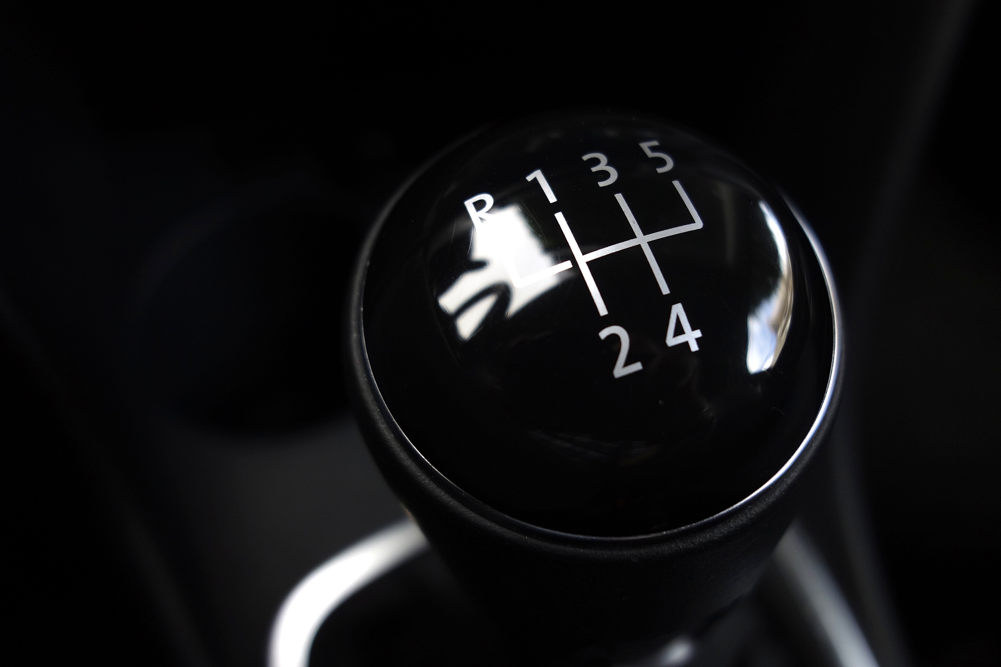 modern gearstick - black background