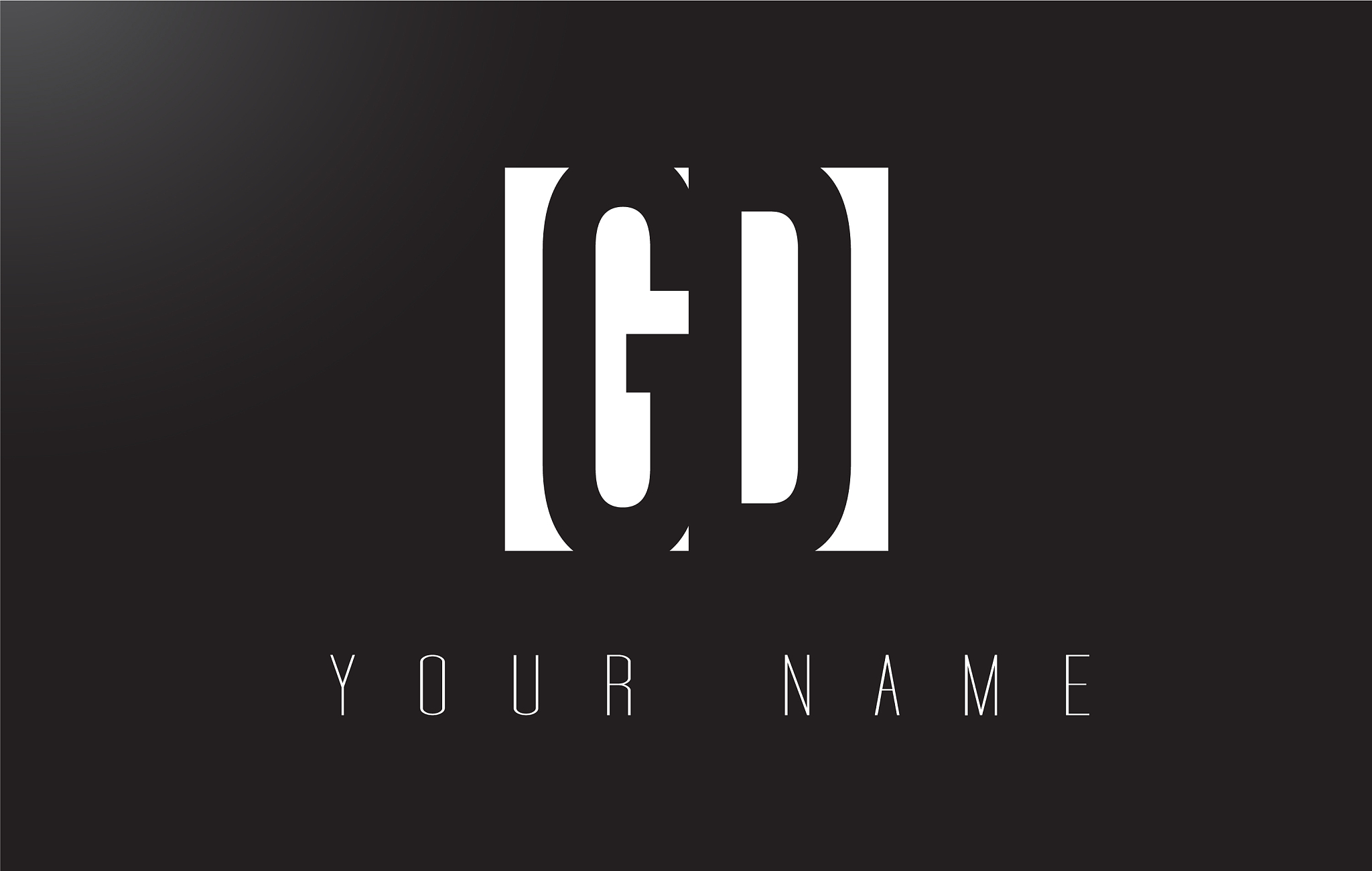 gd letter logo with black and white negative