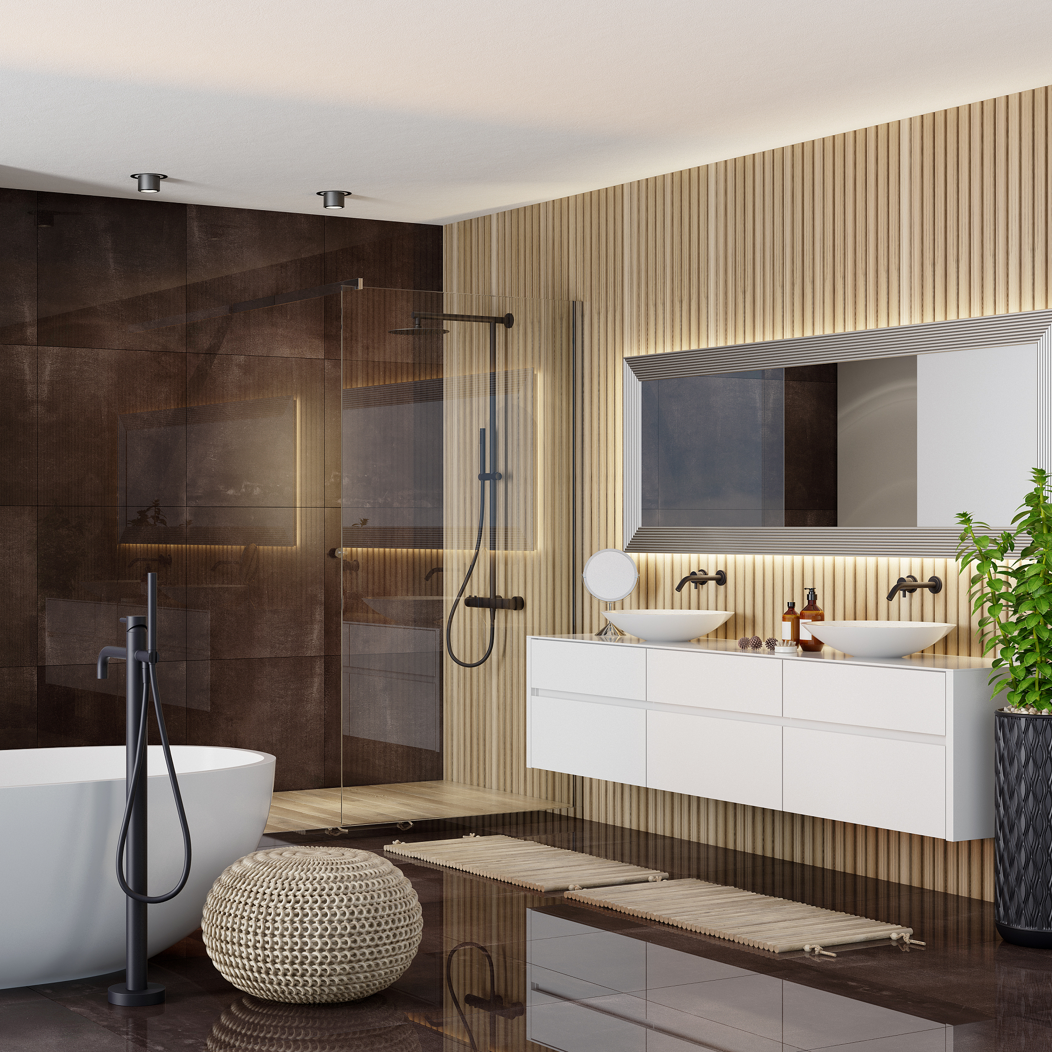 1 Overall dimensions are 48inW X 208inD X 212 inH 2 The vanity is constructed of solid wood only Birch +Maple and the drawer is constructed of pine 3 Natural wood finish with beautiful maple wood grai