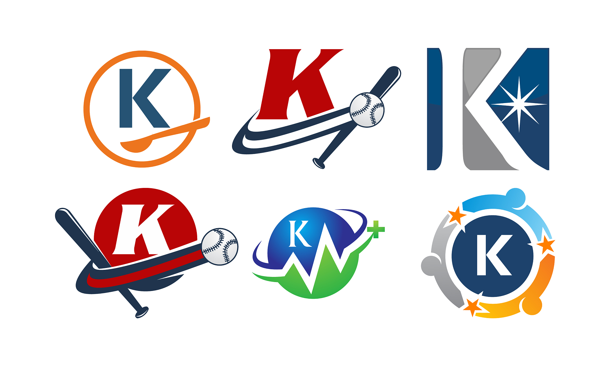 logotype k modern template set