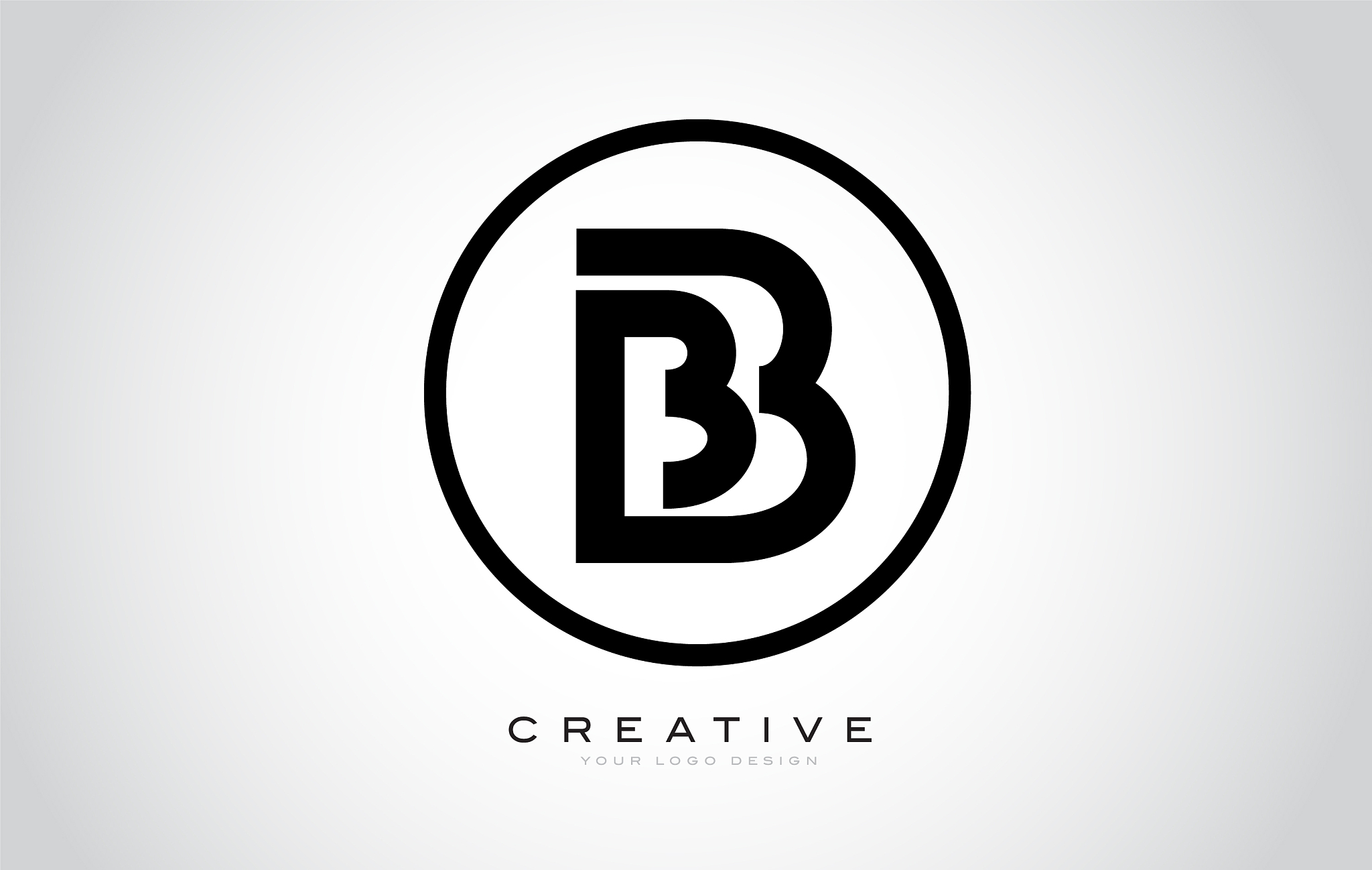 b letter monogram logo design modern b icon with