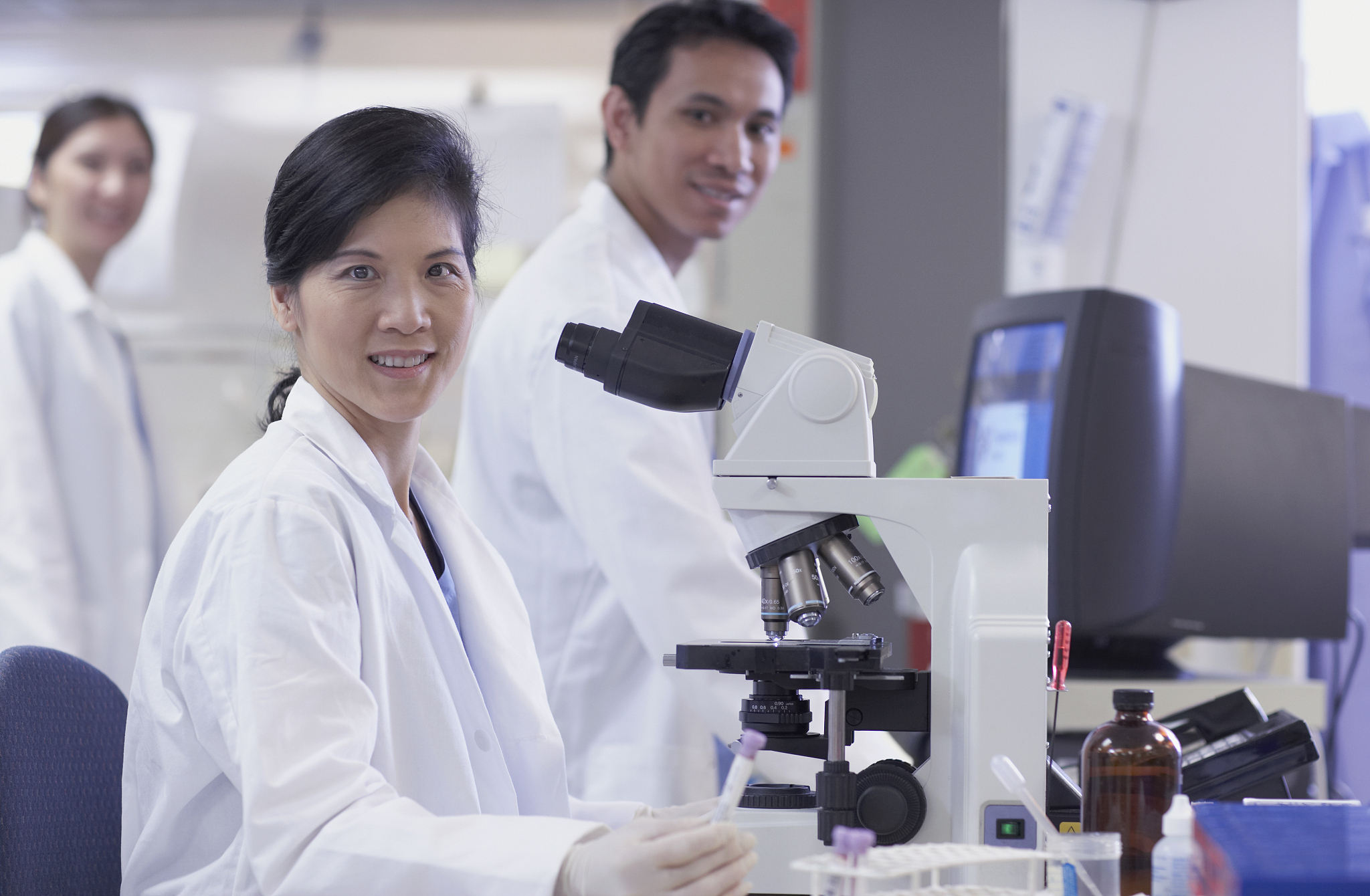 asian scientists in laboratory